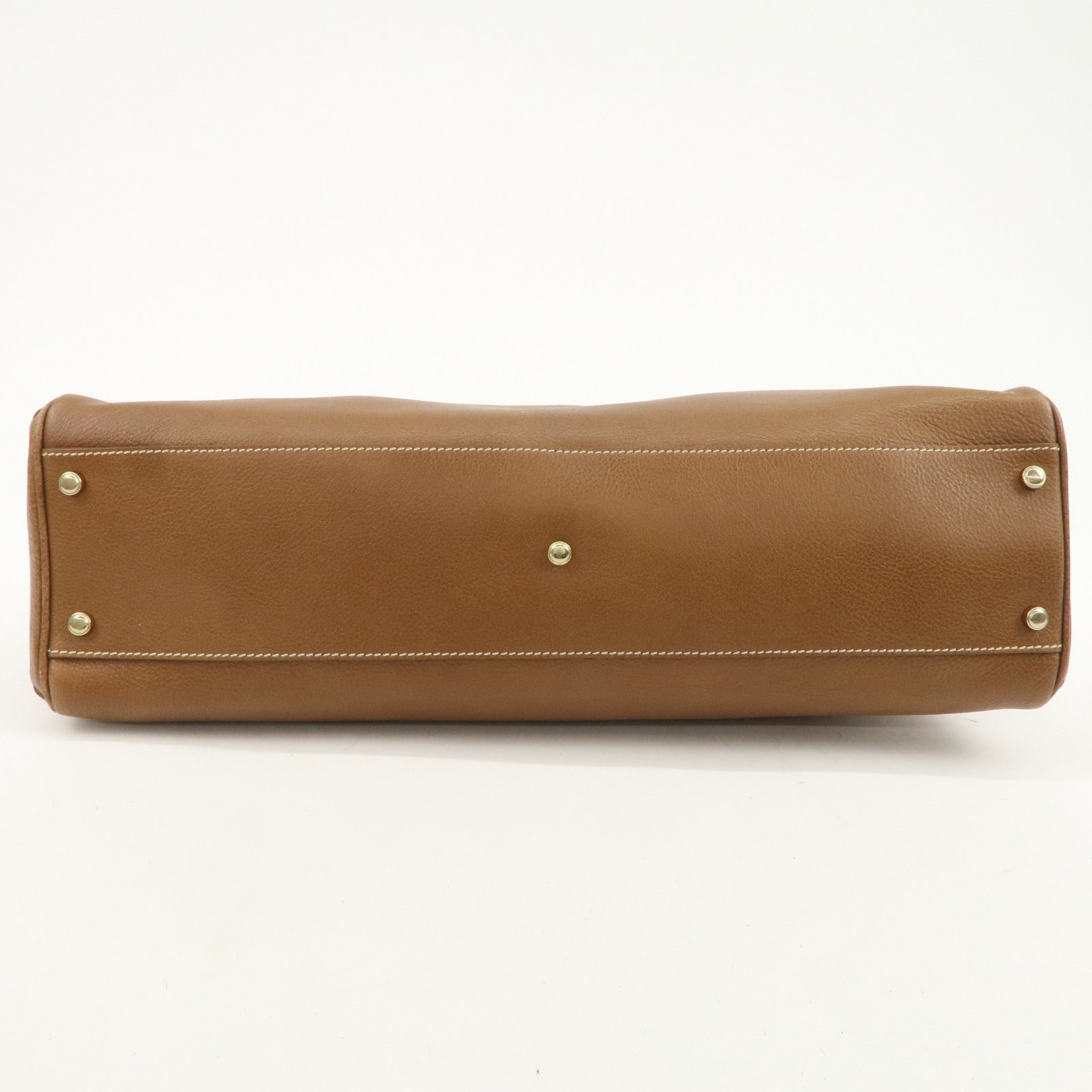 Cartier Must Line Marcello Leather Hand Bag Tote Bag Brown