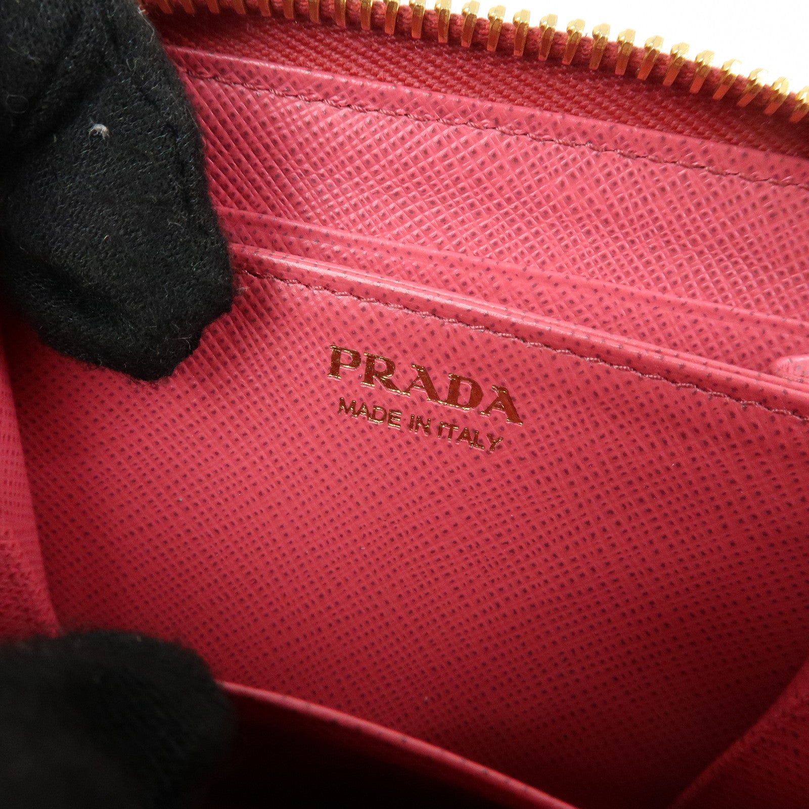 PRADA Saffiano Leather Zippy Coin Case Coin Purse Pink 1MM268
