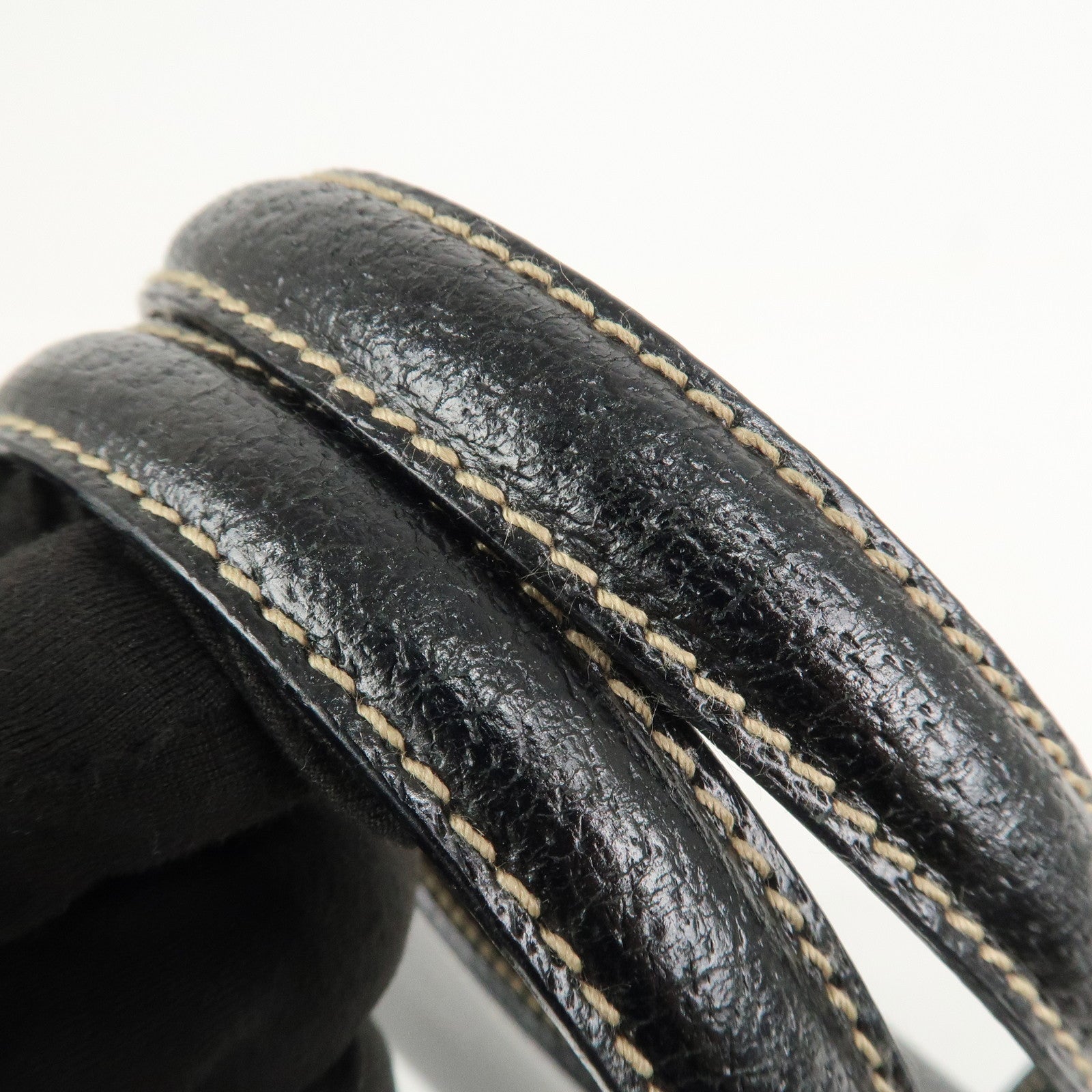 Ferragamo Gancini Leather 2 Way Bag Hand Bag Shoulder Bag Black