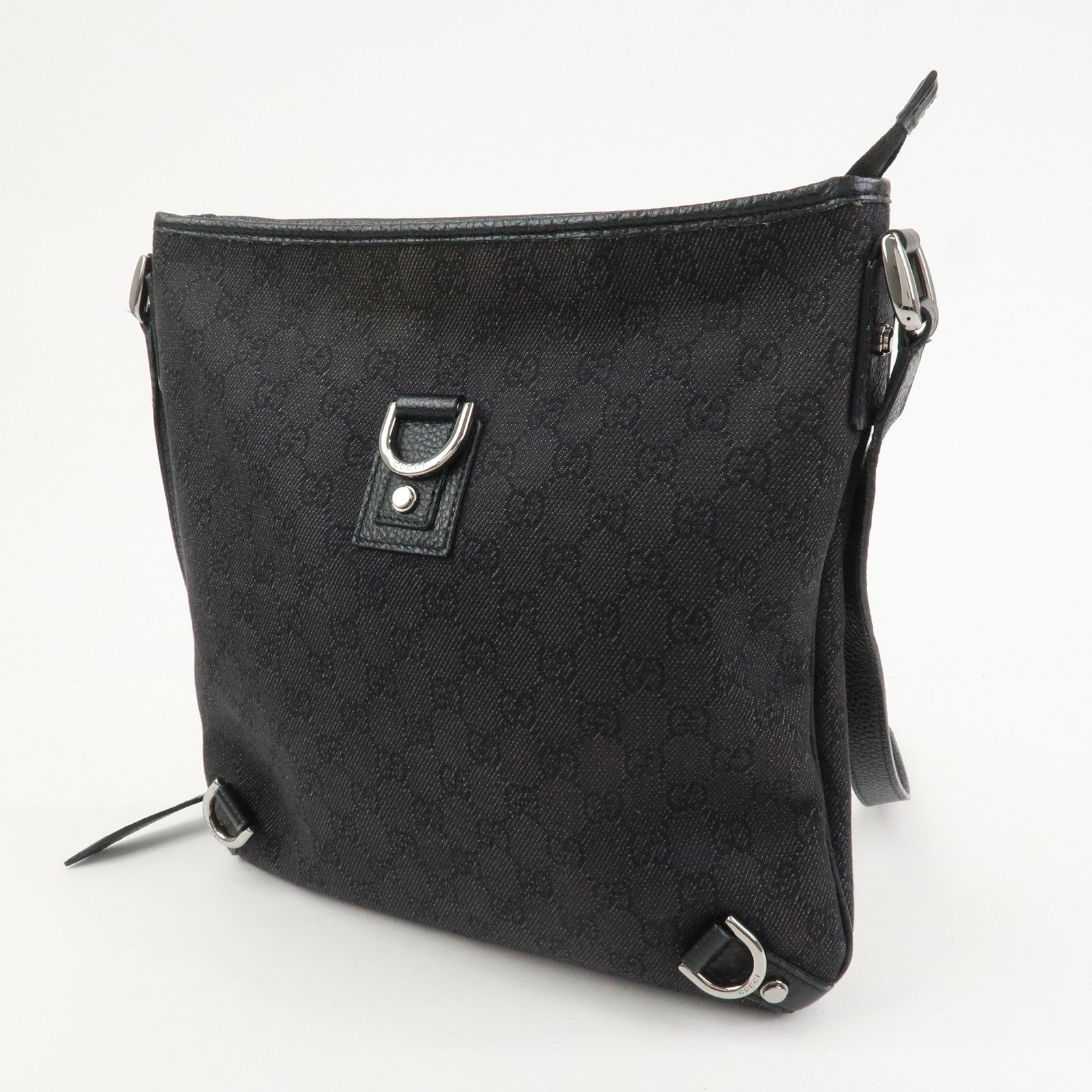 GUCCI Abbey GG Canvas Leather Shoulder Bag Crossbody Bag 268642