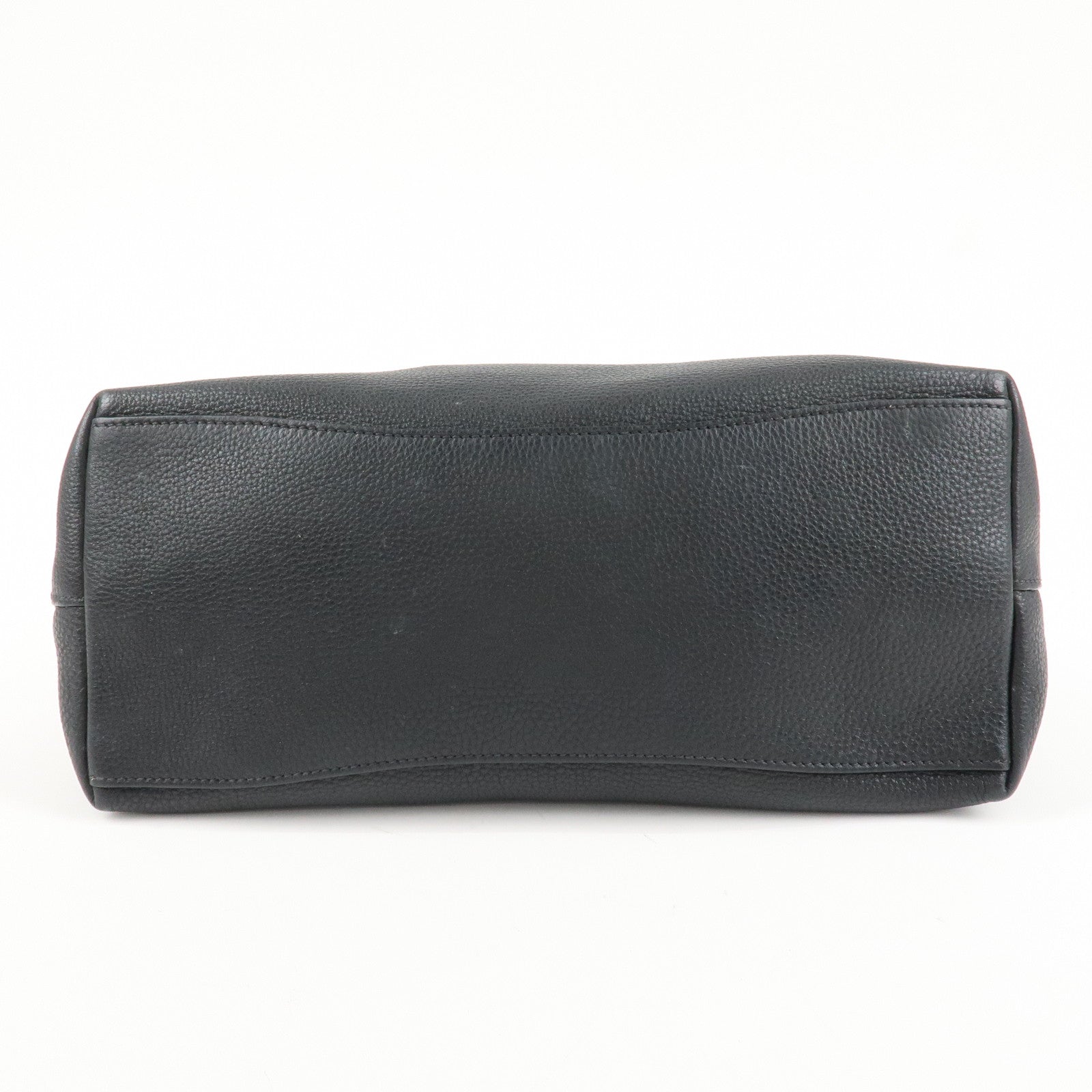 PRADA VITTELLO PHOENIX Triangle Logo Leather Shoulder Bag Black 1BC051 Used