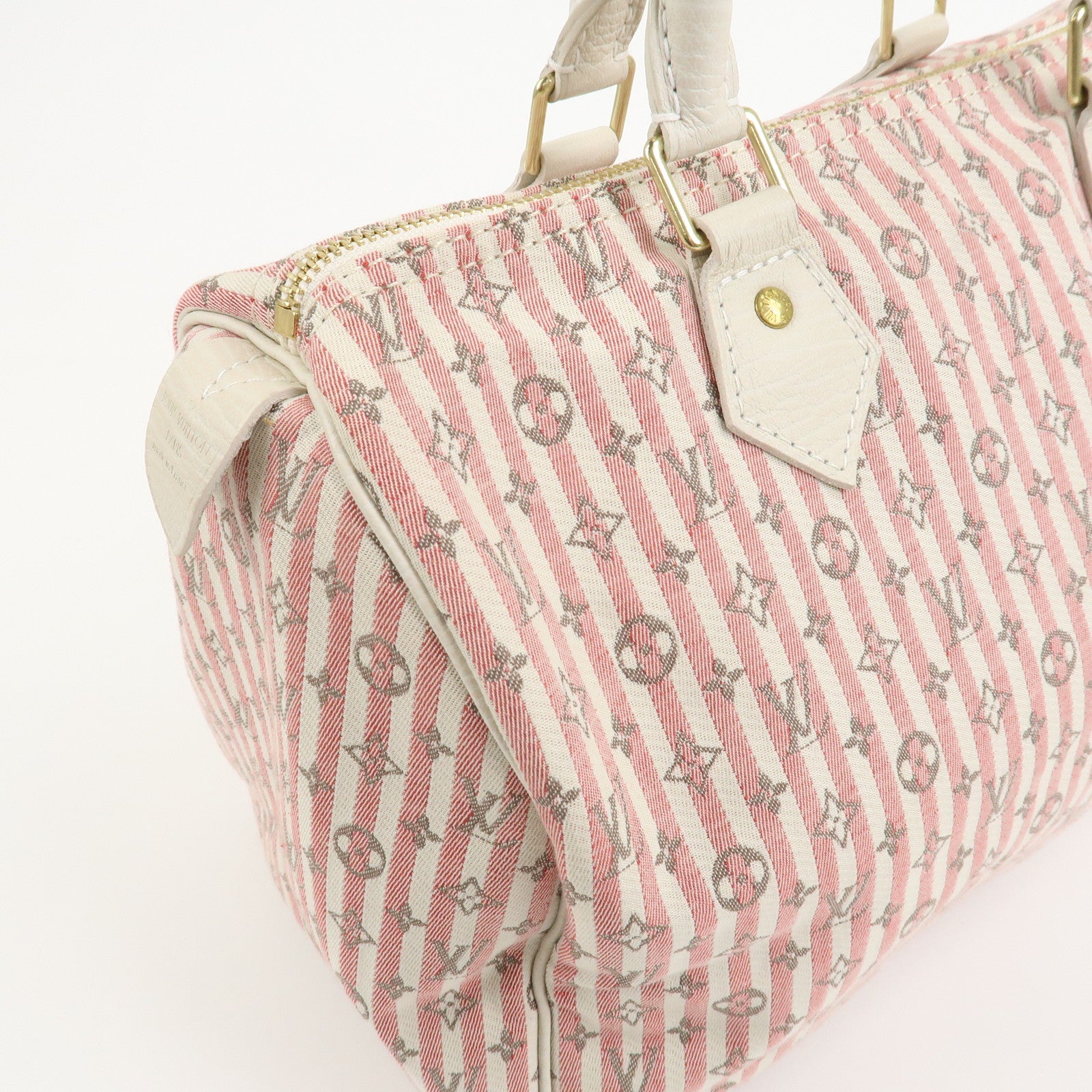 Louis Vuitton Monogram Mini Lin Speedy 30 Boston Bag Rouge M95501