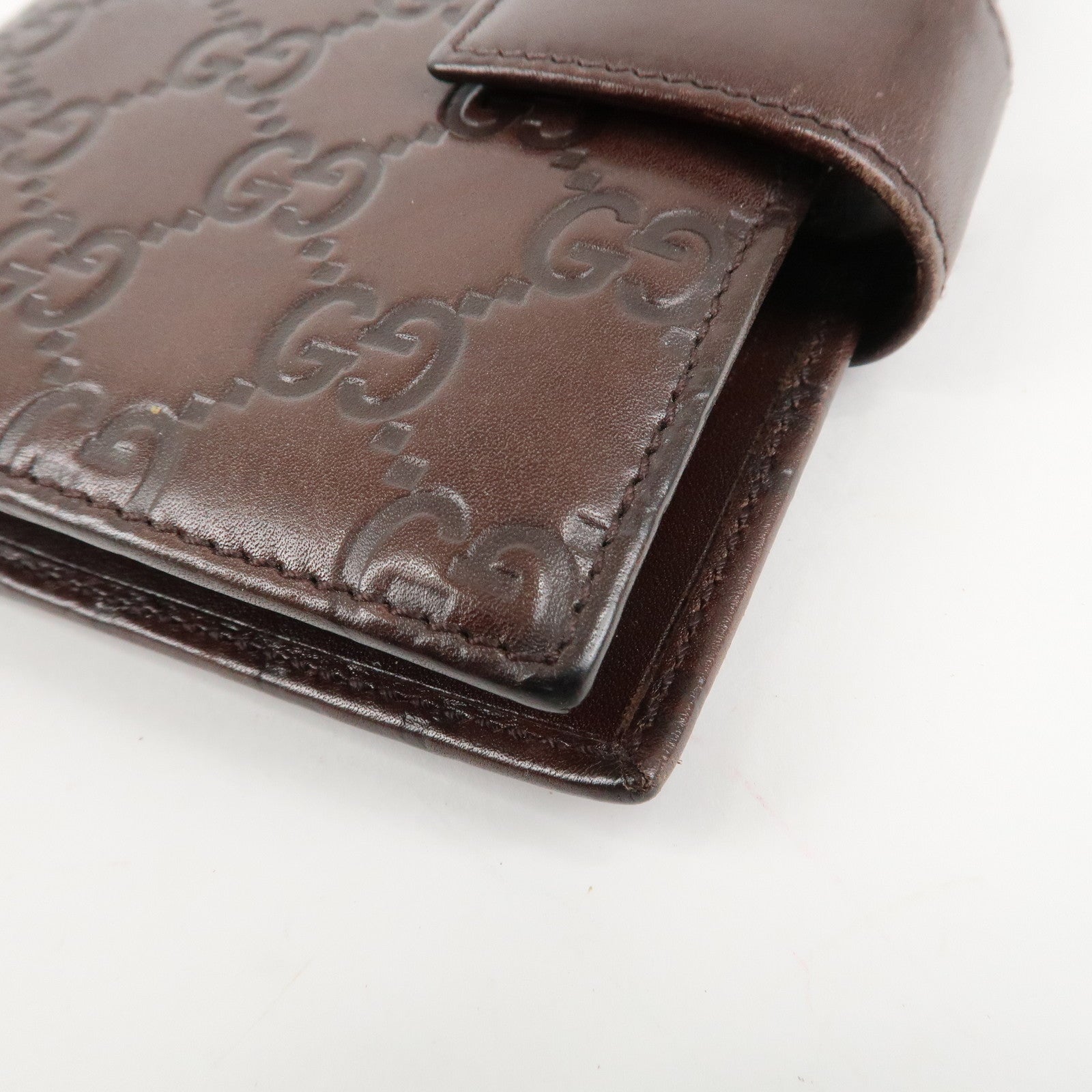 GUCCI Guccissima Leather Planner Cover Dark Brown 115240 Used