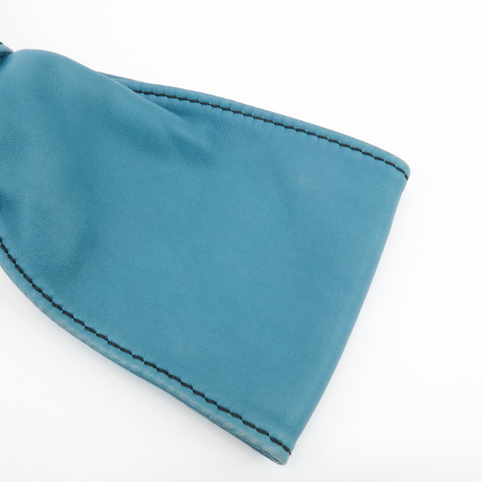 VALENTINO Leather Ribbon Clutch Bag Hand Bag Pouch Blue Used