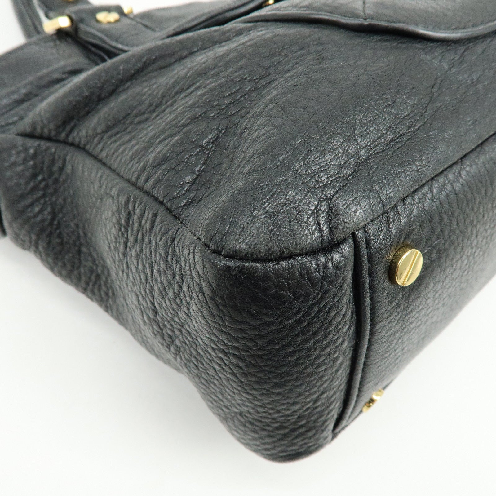 TORY BURCH Double T Leather 2Way Bag Hand Bag Shoulder Bag Black