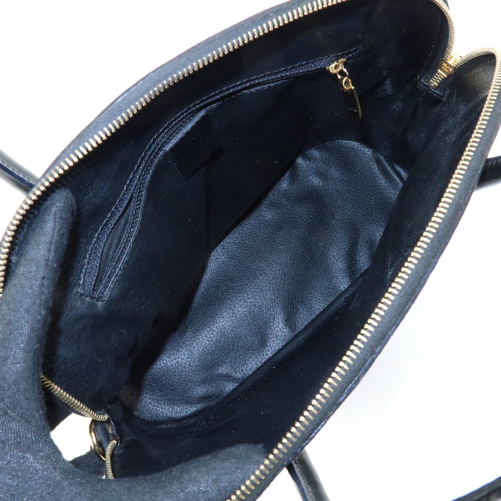CELINE Macadam PVC Leather Hand Bag Black Brown