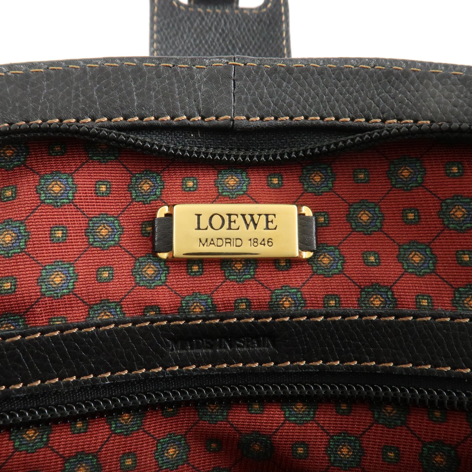 LOEWE Anagram Leather 2WAY Bag Shoulder bag Hand Bag Black