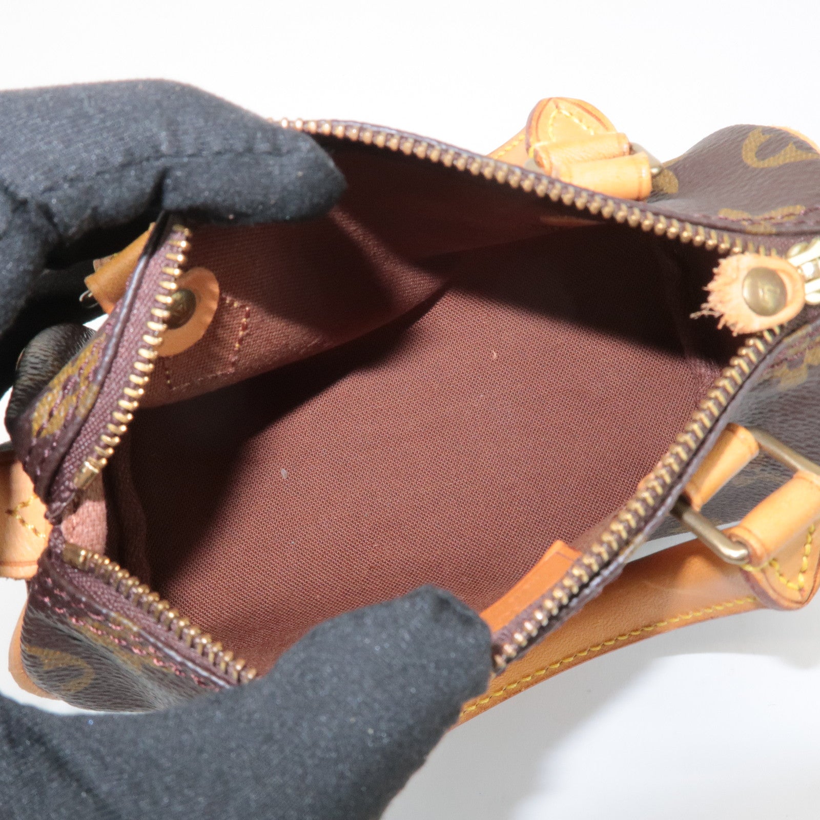 Louis Vuitton Monogram Mini Speedy Hand Bag Brown M41534