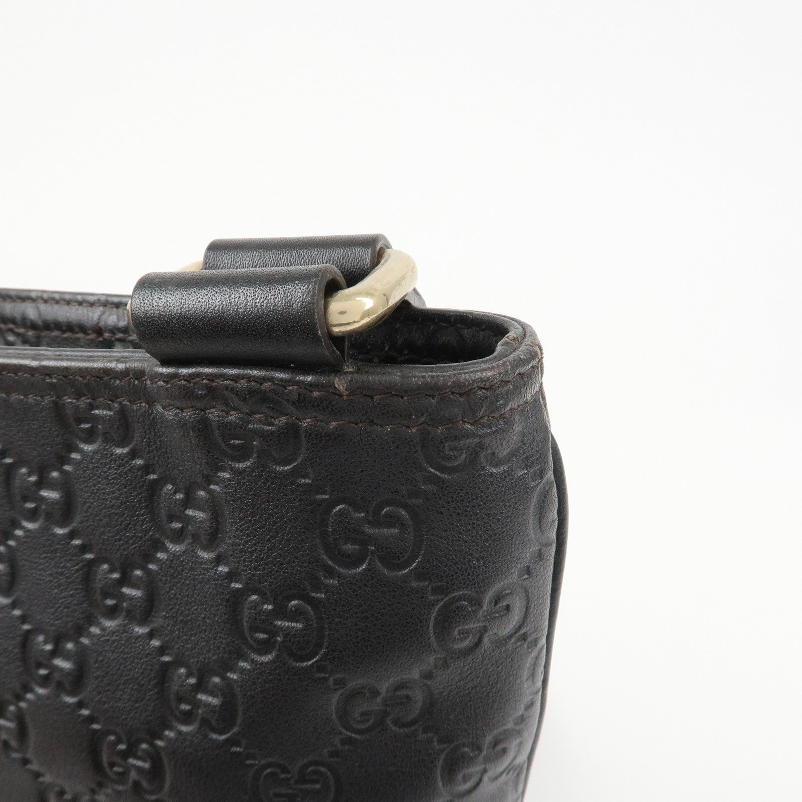 GUCCI Guccissima Leather Shoulder Bag Crossbody Bag Black 201446