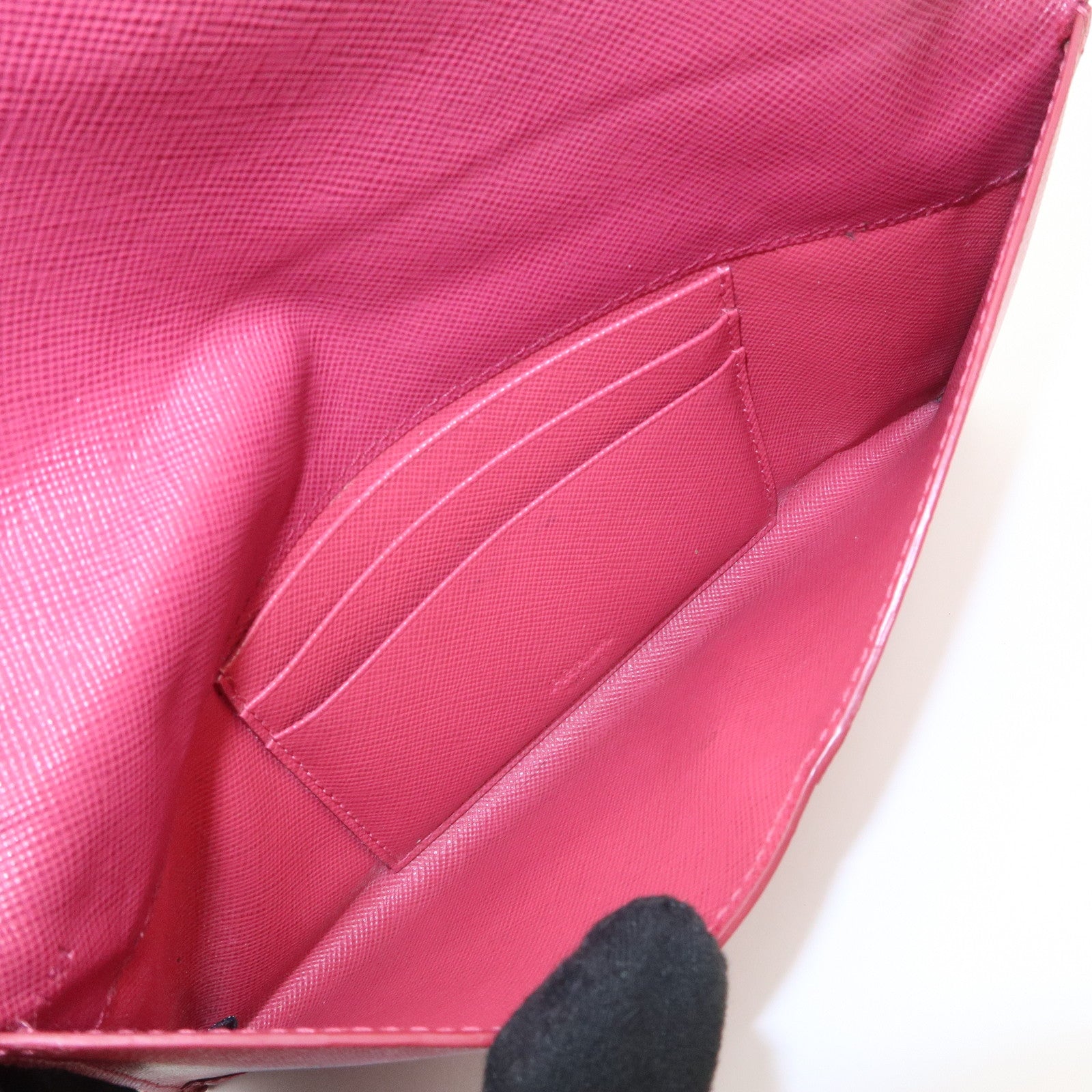 PRADA Saffiano Leather Pouch Document Folder Wallet Pink 1MF003