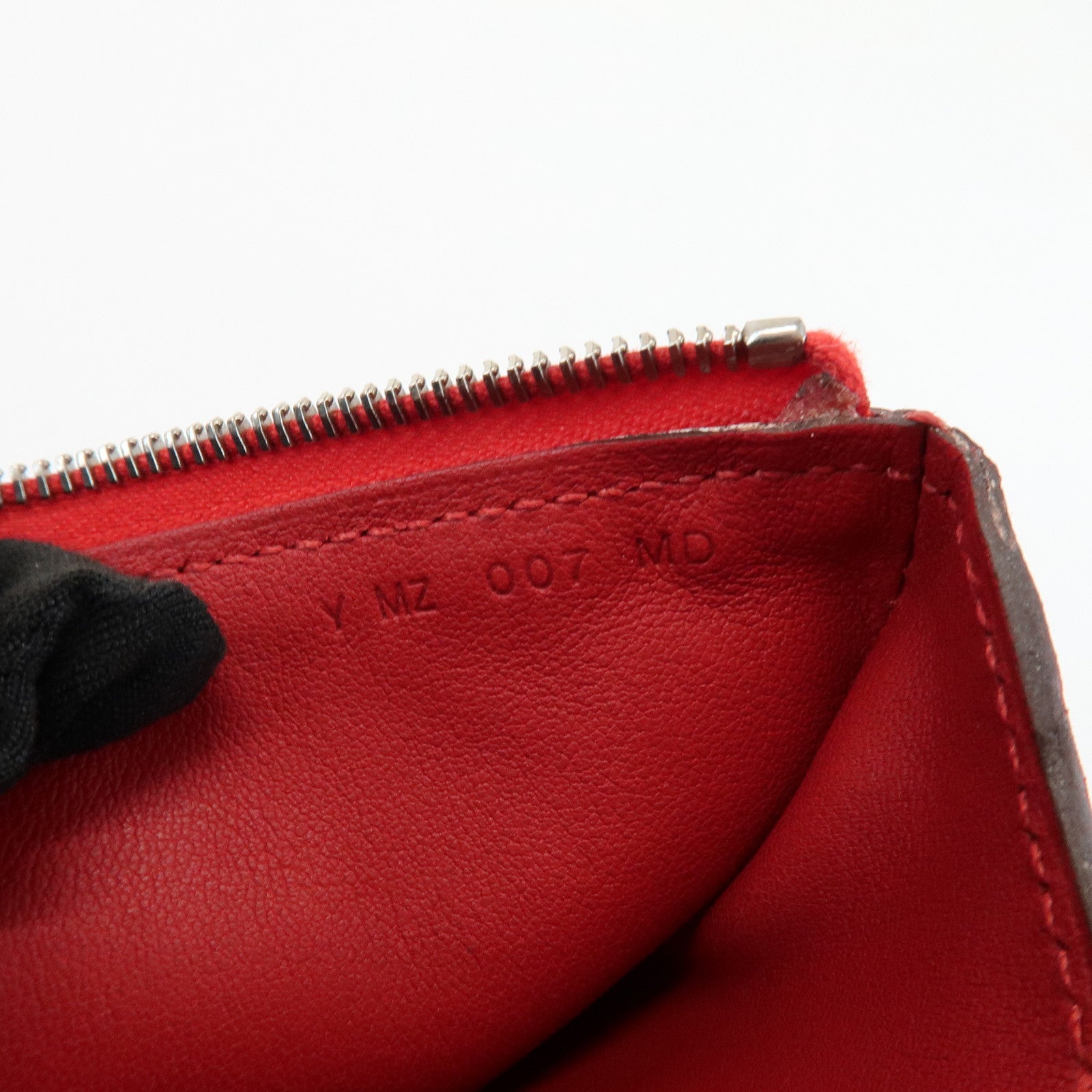 HERMES Logo Leather Atout PM Pouch Cosmetic Pouch Red