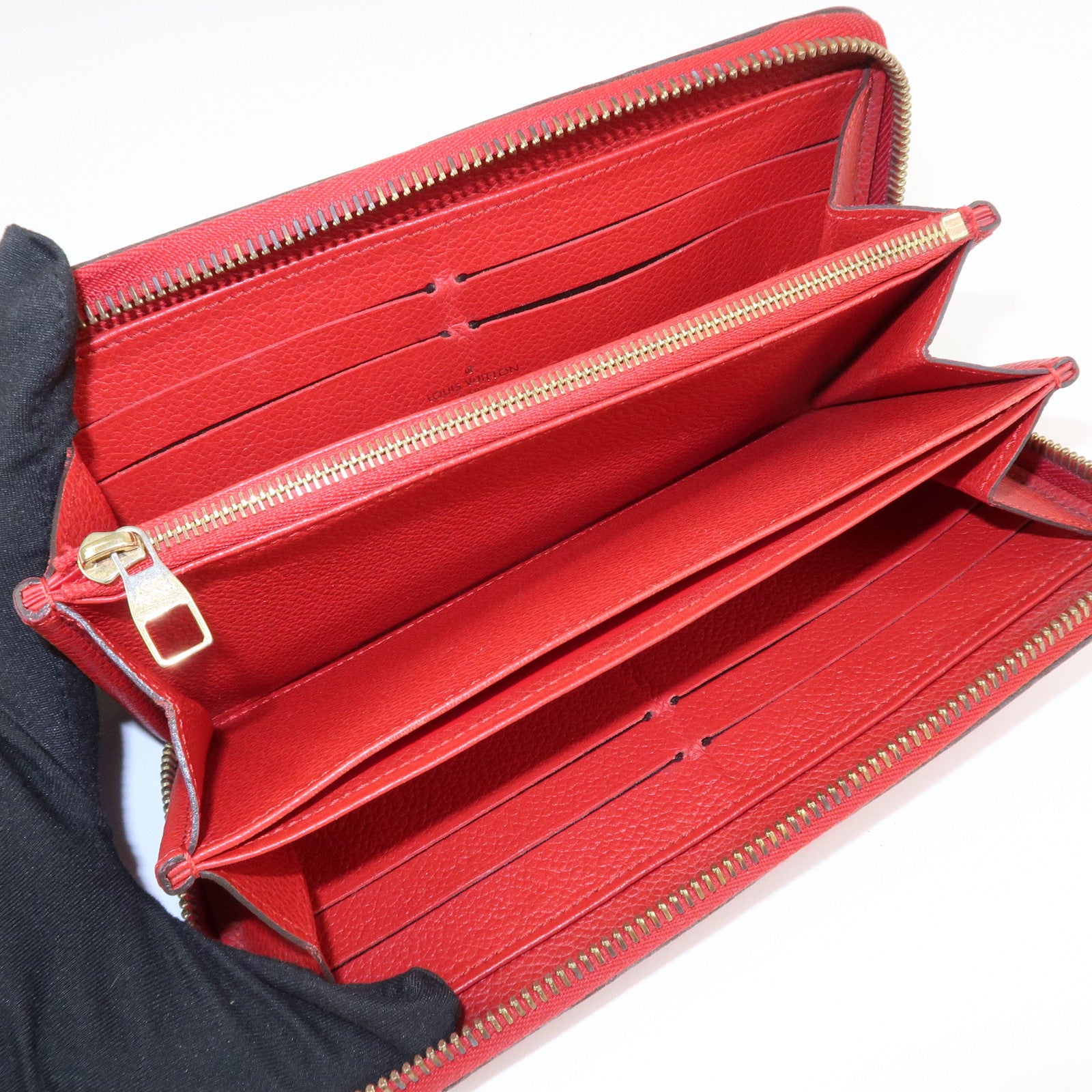 Louis Vuitton Monogram Empreinte Zippy Long Wallet Cerise M60737