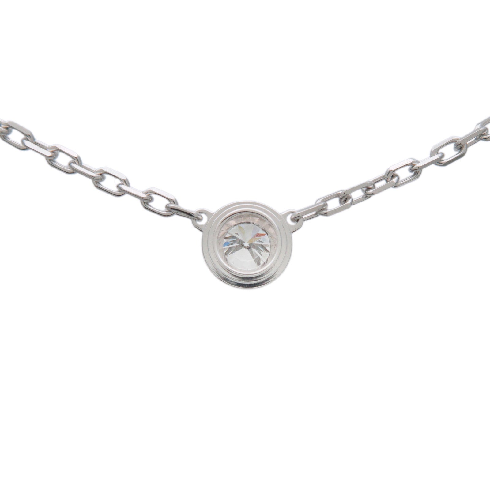 Cartier Diamant Leger Necklace SM 0.09ct K18WG 750WG D'amour