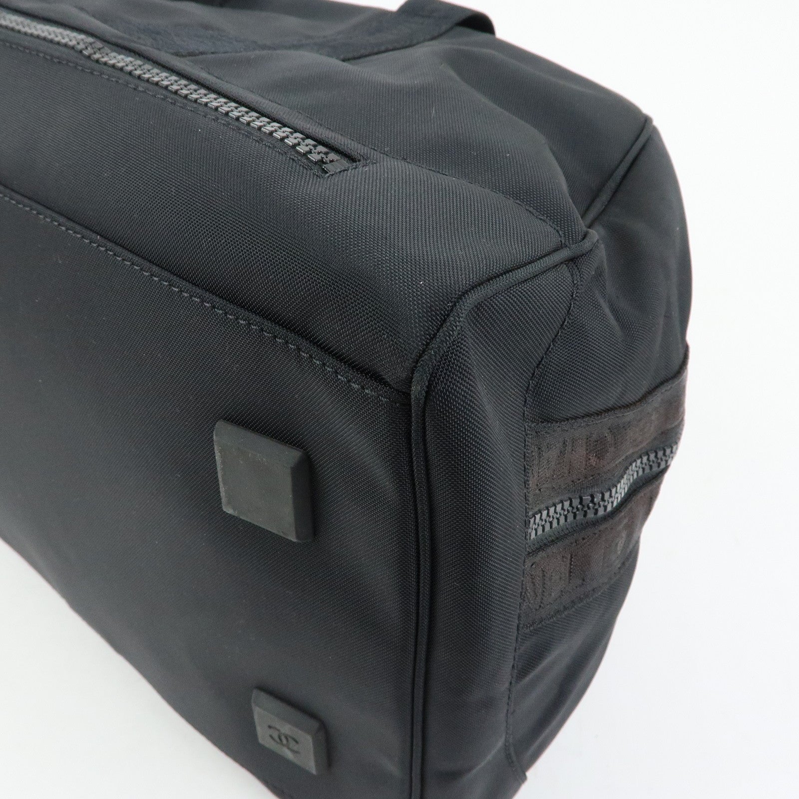 CHANEL COCO Mark Sport Line Nylon Boston Bag Shoulder Bag Black