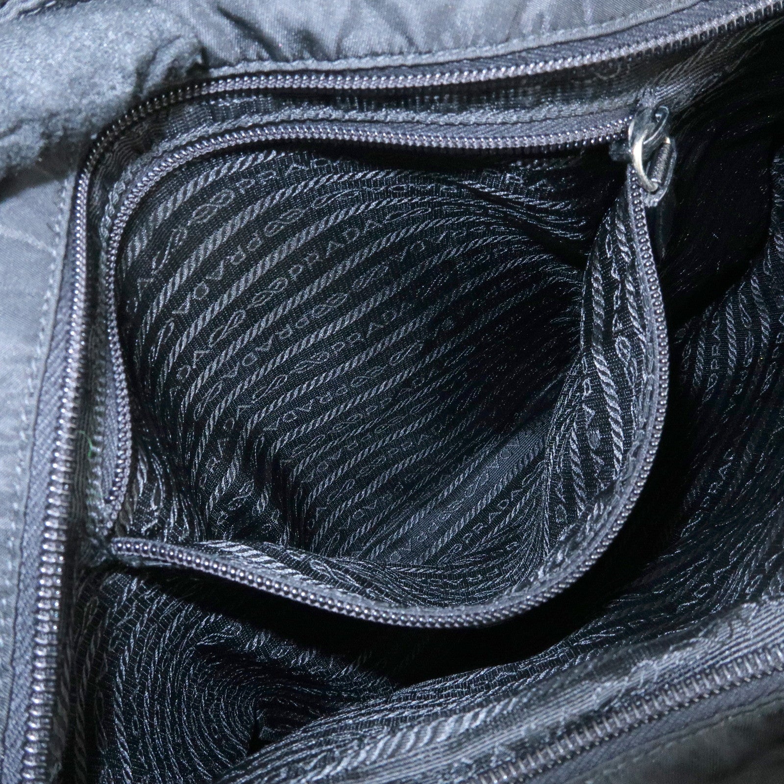 PRADA Triangle Logo Nylon Shoulder Bag Crossbody Bag Black