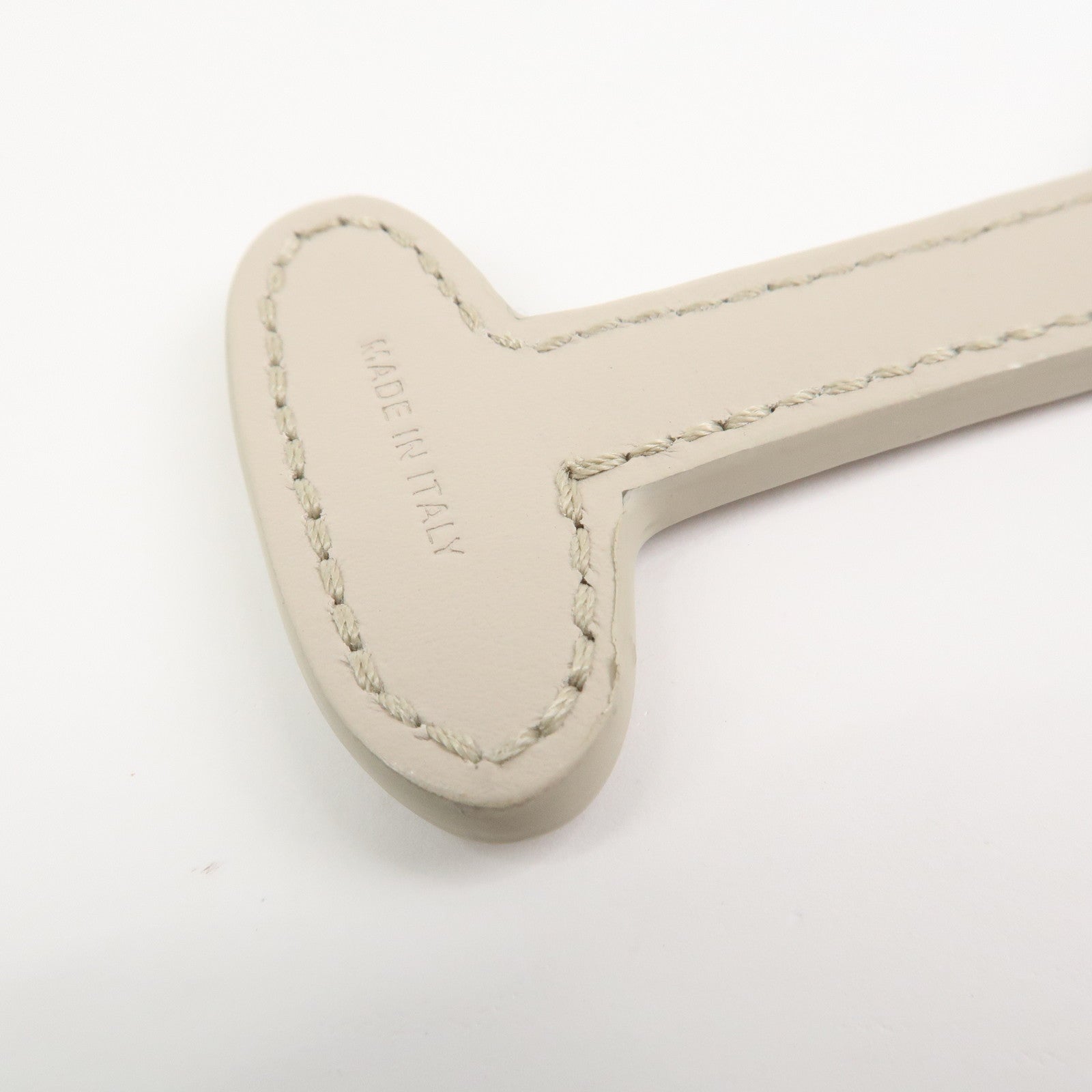 FENDI Logo Leather Martini Bag Charm Key Chain Key Charm Gray