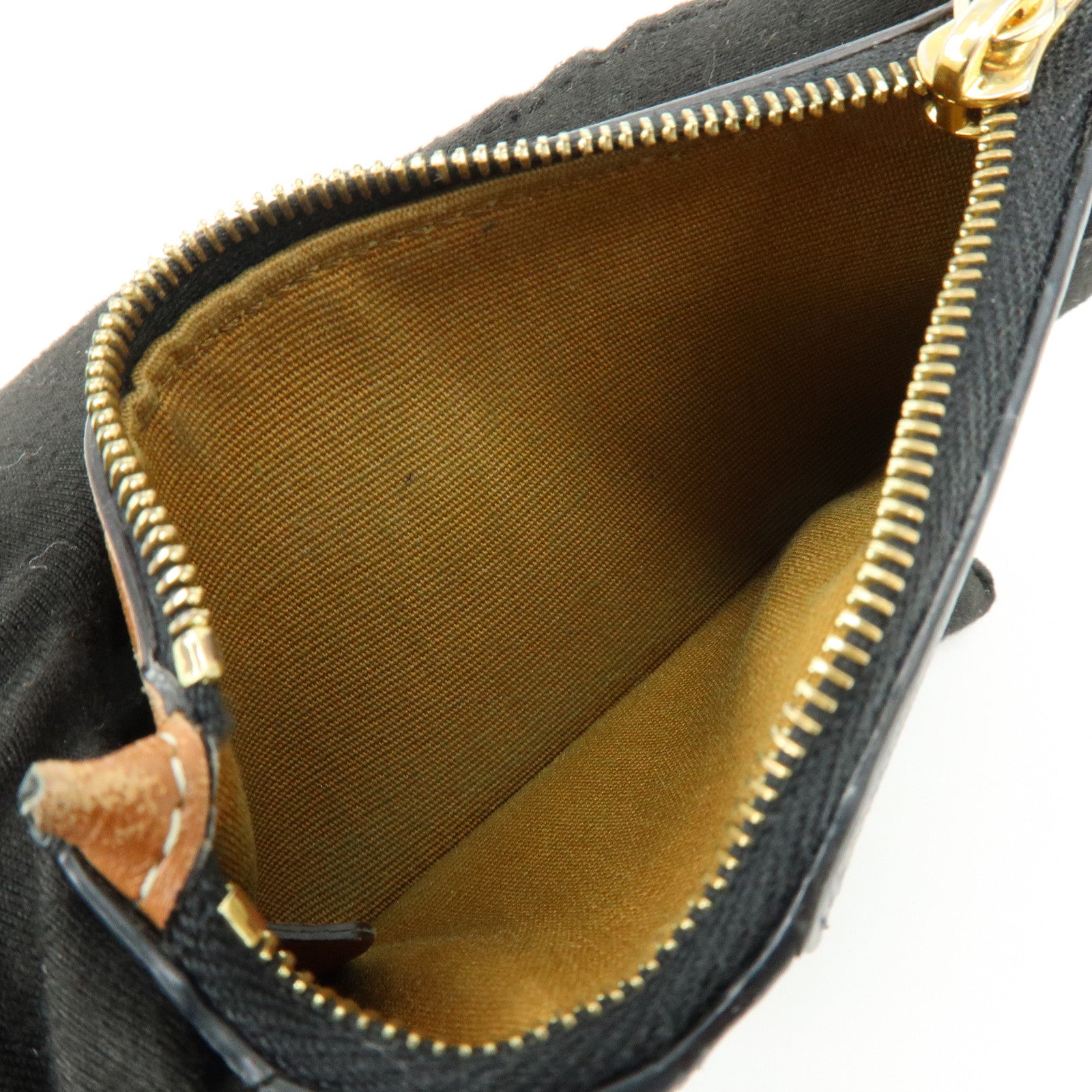 CELINE Triomphe Leather PVC Canvas Card Fragment Case Black Brown