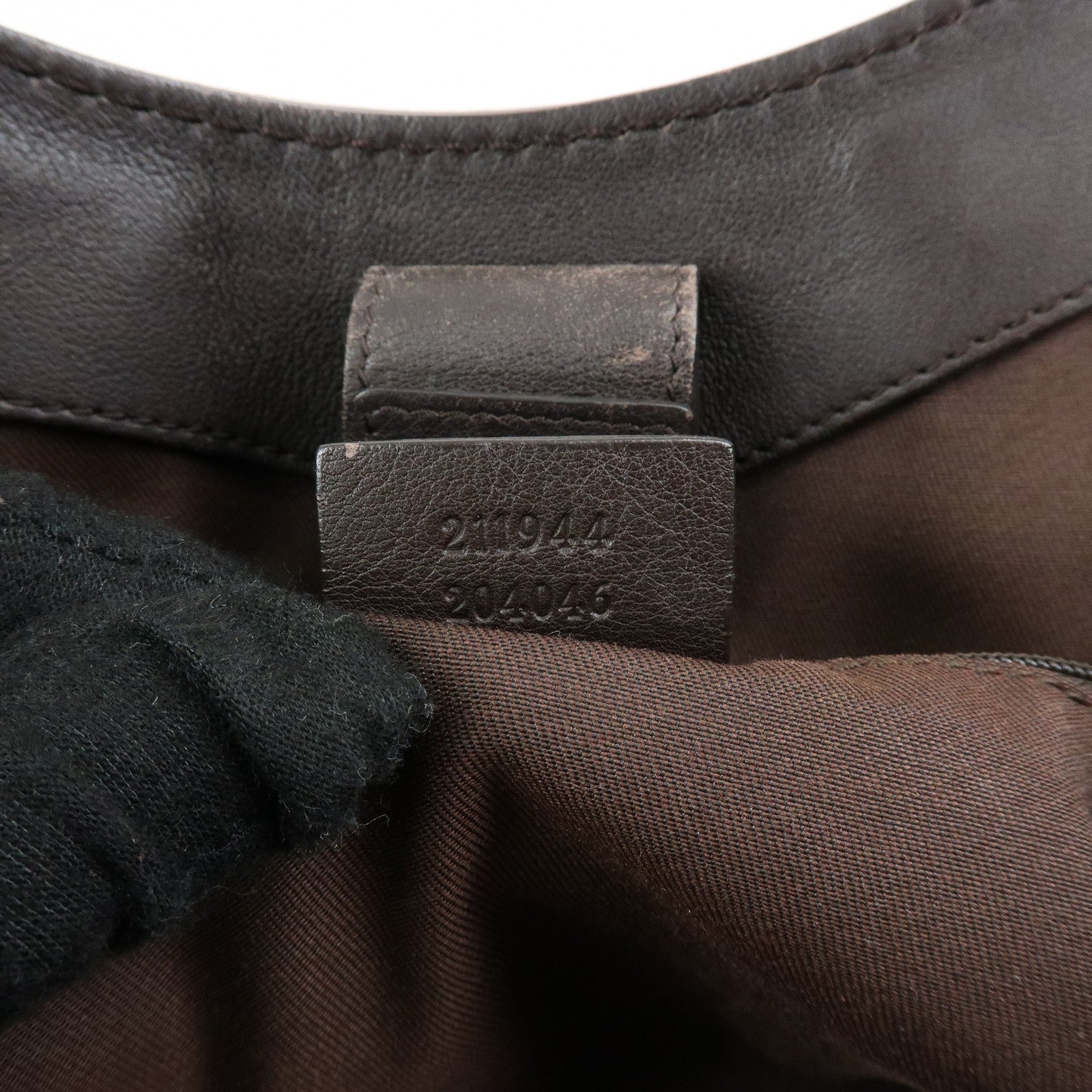 GUCCI GG Canvas Leather Tote Bag Hand Bag Dark Brown Beige 211944