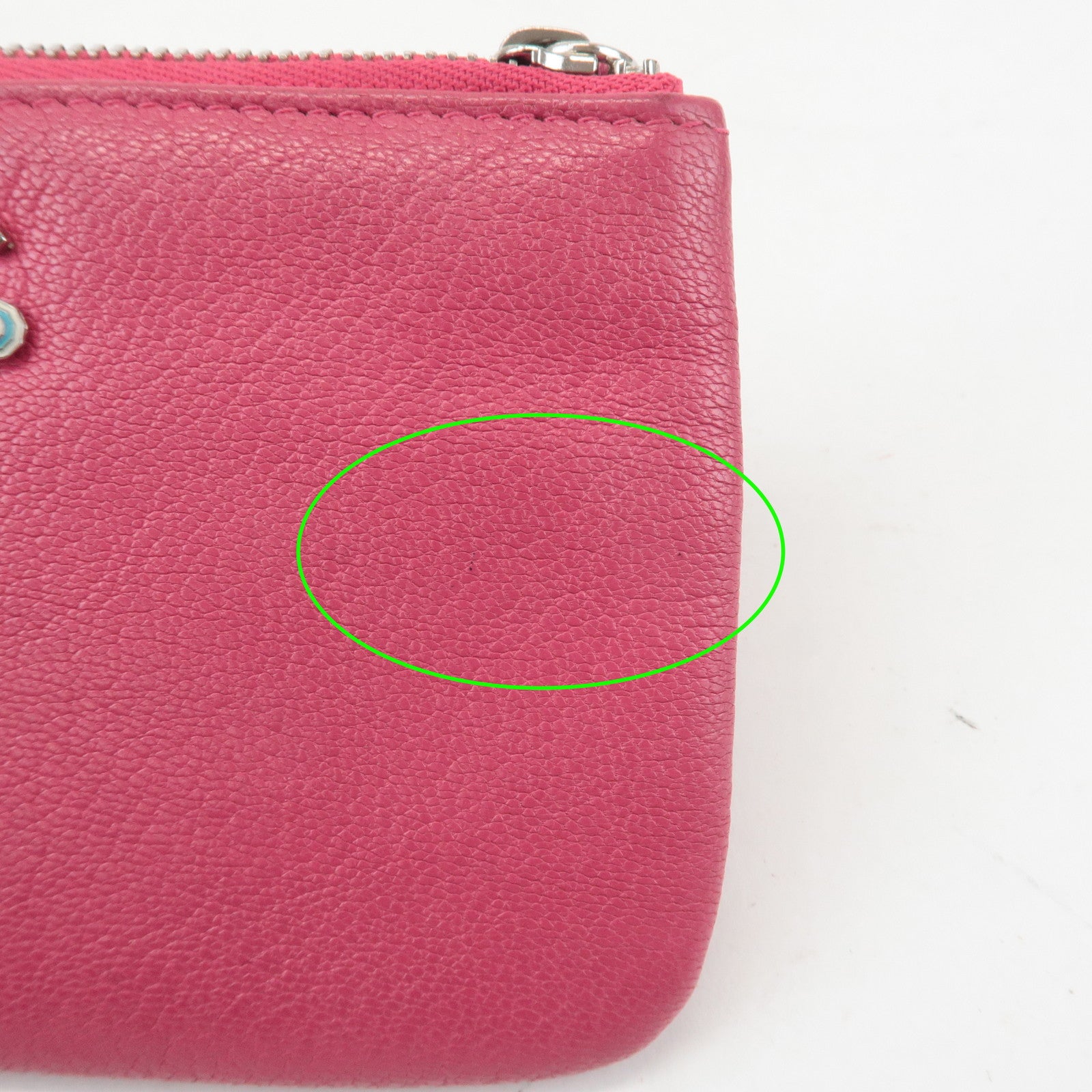 CHANEL COCO Mark Caviarskin Pouch Cosmetic Pouch Pink Used