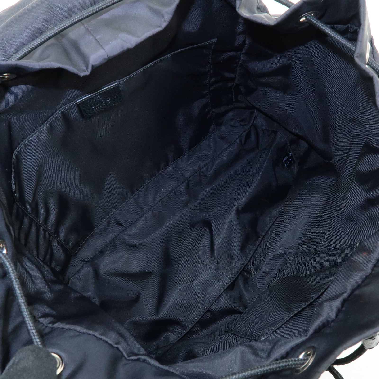 GUCCI GG Nylon Leather Backpack Ruck Sack Black 406361