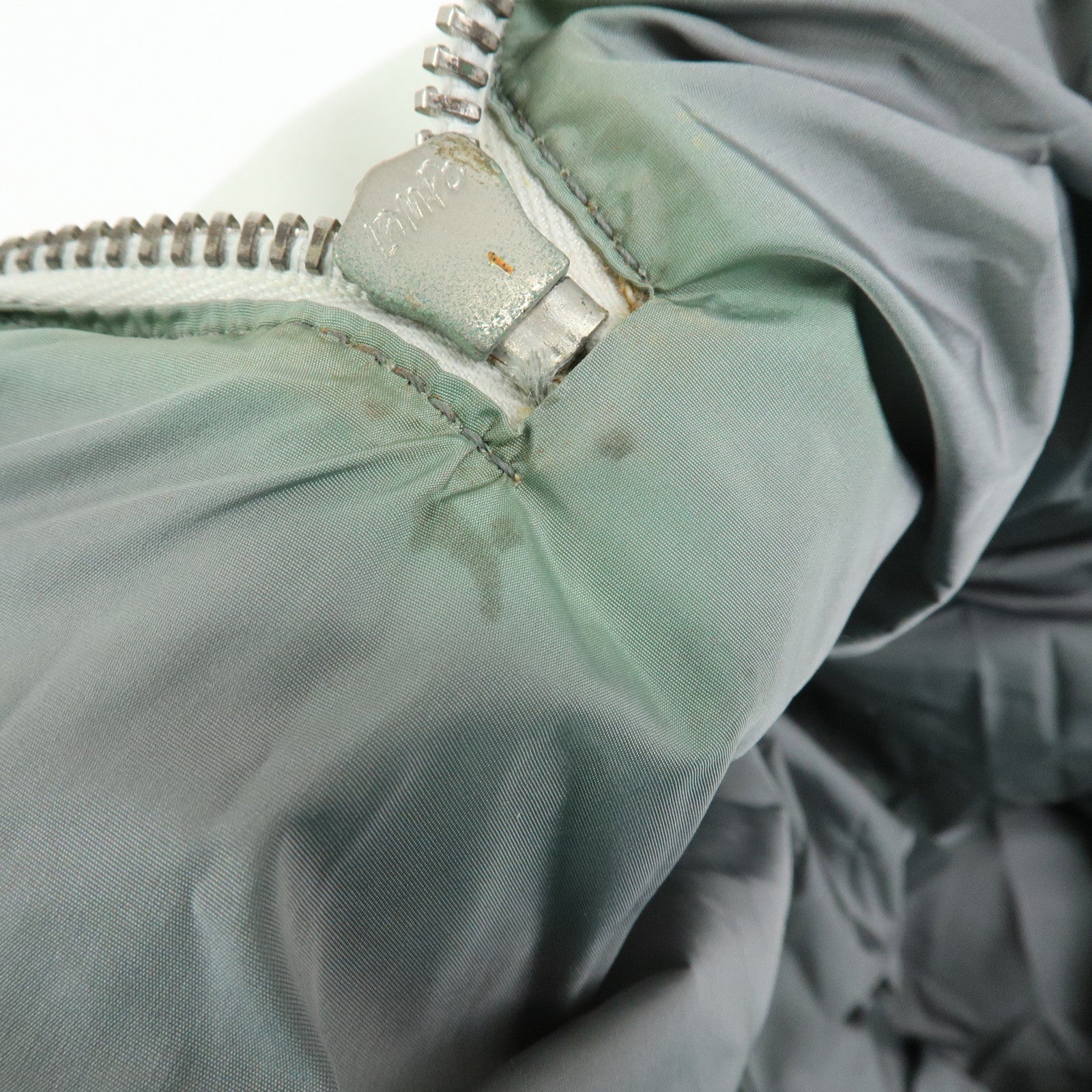 PRADA Sports Nylon Leather Boston Bag Hand Bag Gray Irvory