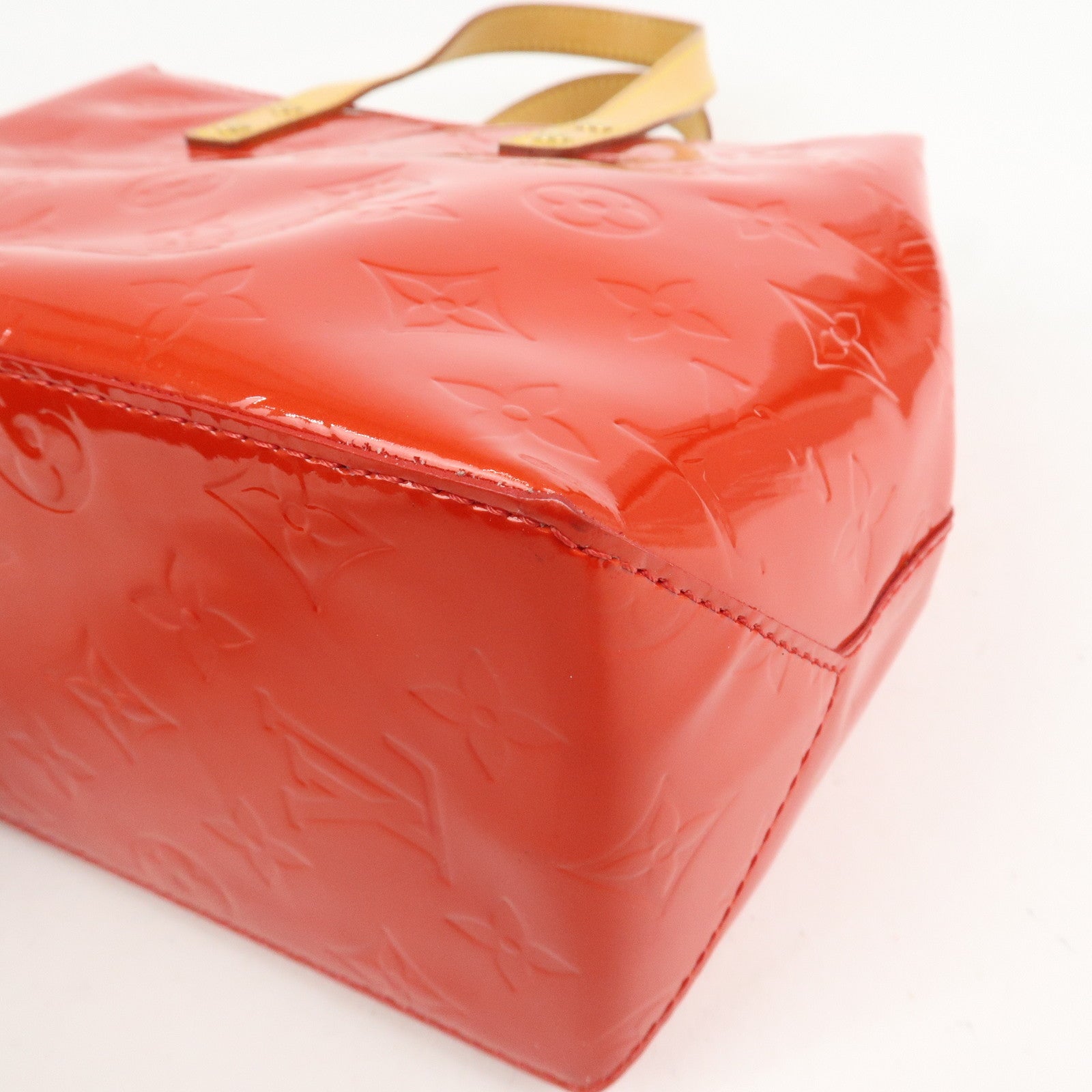 Louis Vuitton Monogram Vernis Leather Lead PM Hand Bag Rouge M91088