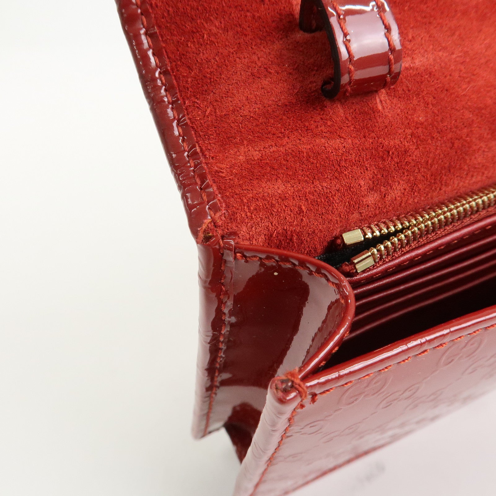 GUCCI Micro Guccissima Leather 2Way Bag Shoulder Bag Red 354086