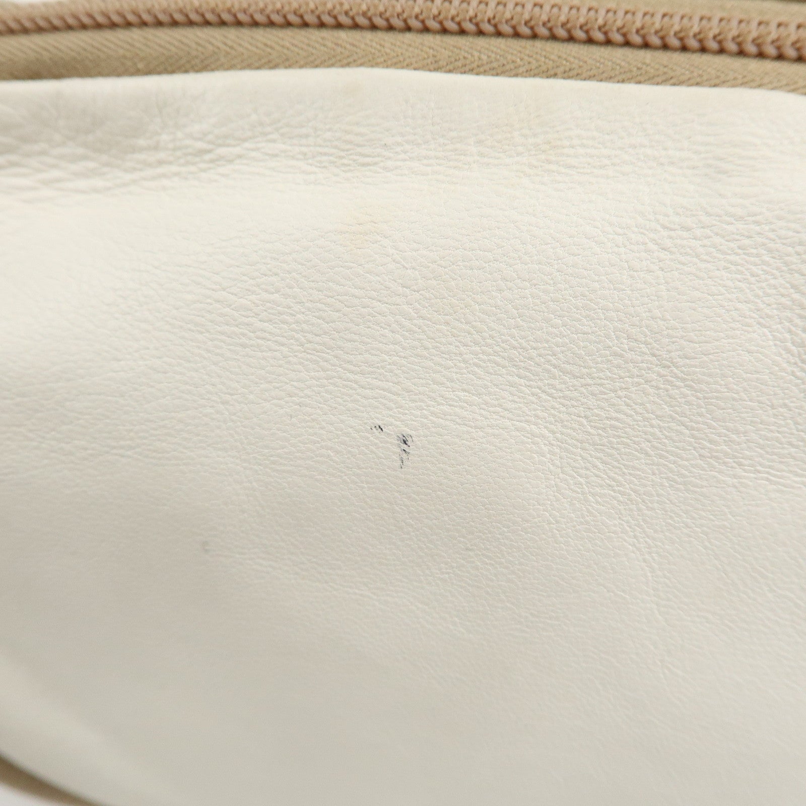 LOEWE Leather Shoulder Bag Crossbody Bag Beige White Used