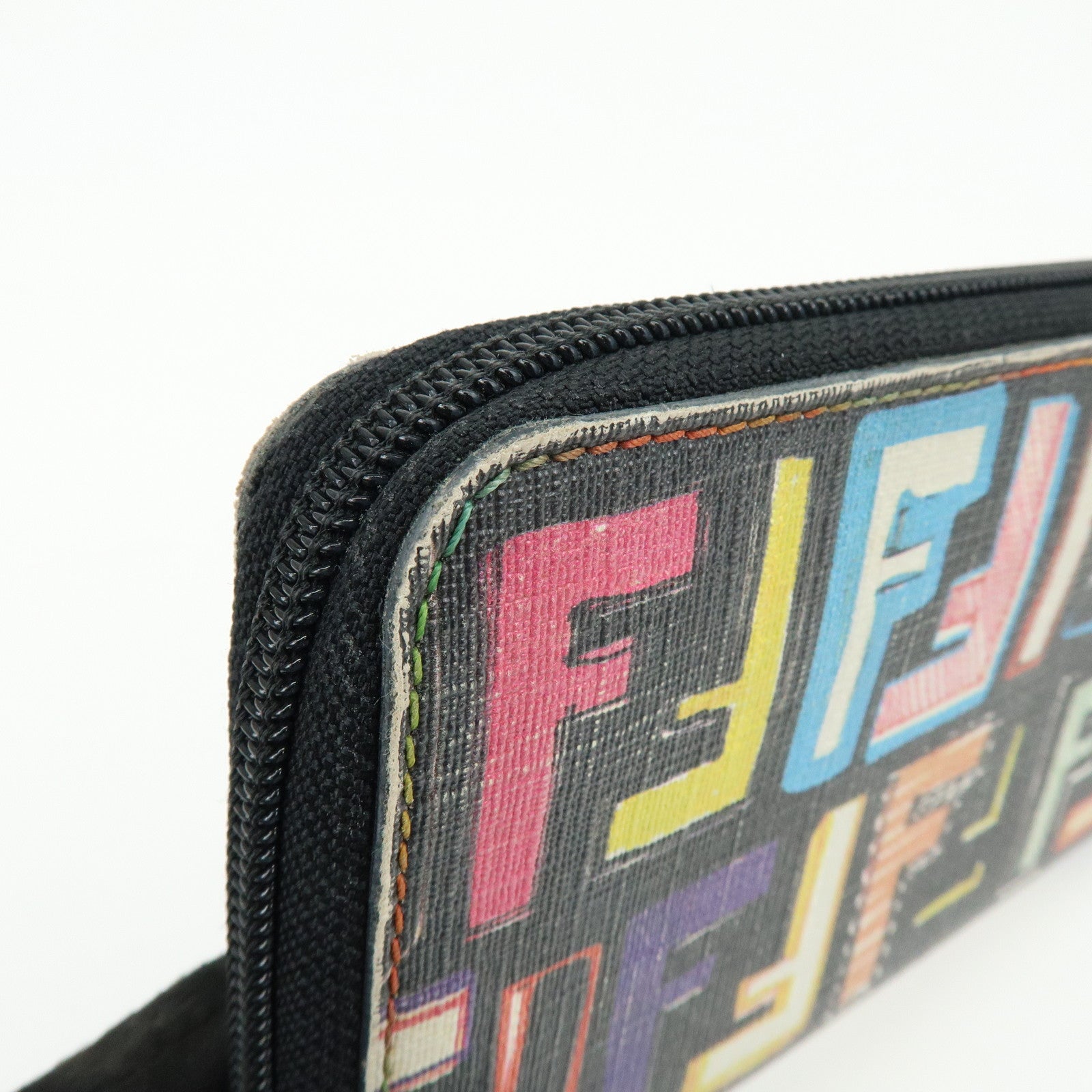 FENDI Zucchino PVC Coated Canvas Long Wallet Multicolor 8M0024