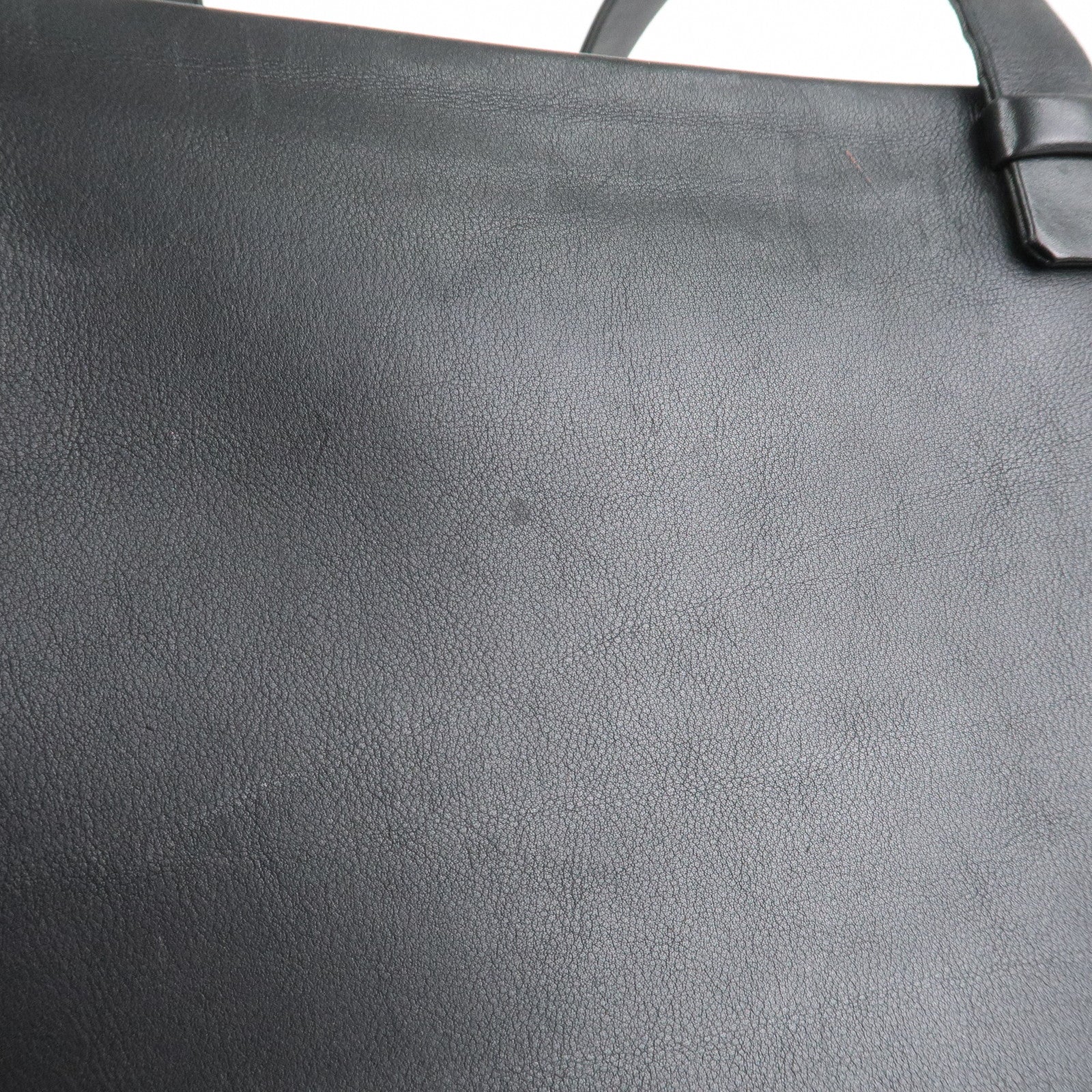CHANEL Logo Leather Shoulder Bag Tote Bag Hand Bag Black
