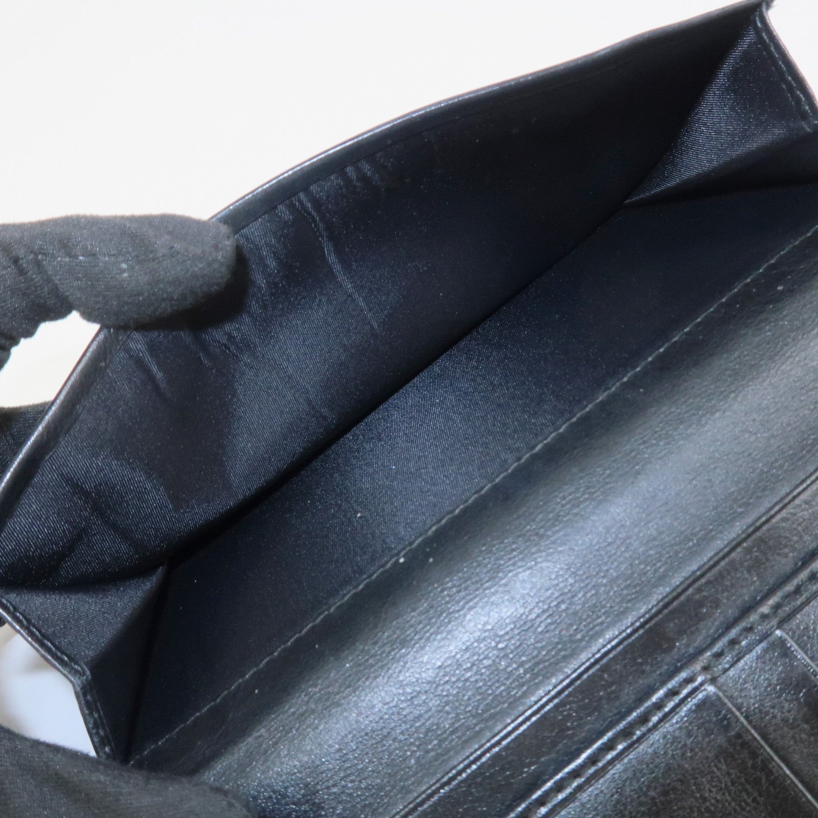 Christian Dior Trotter Canvas Patent Leather Saddle Wallet Black
