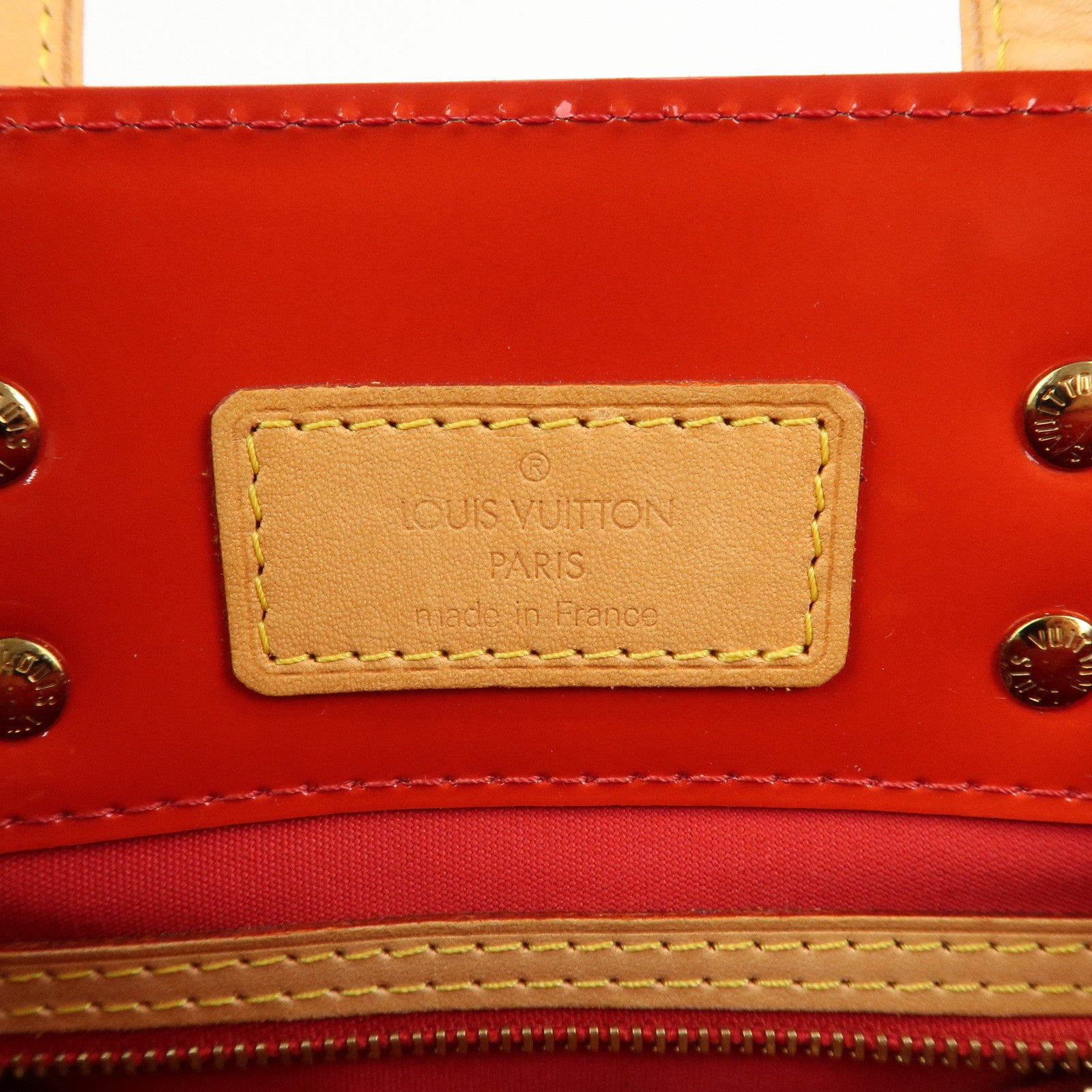 Louis Vuitton Monogram Vernis Leather Lead PM Hand Bag Rouge M91088