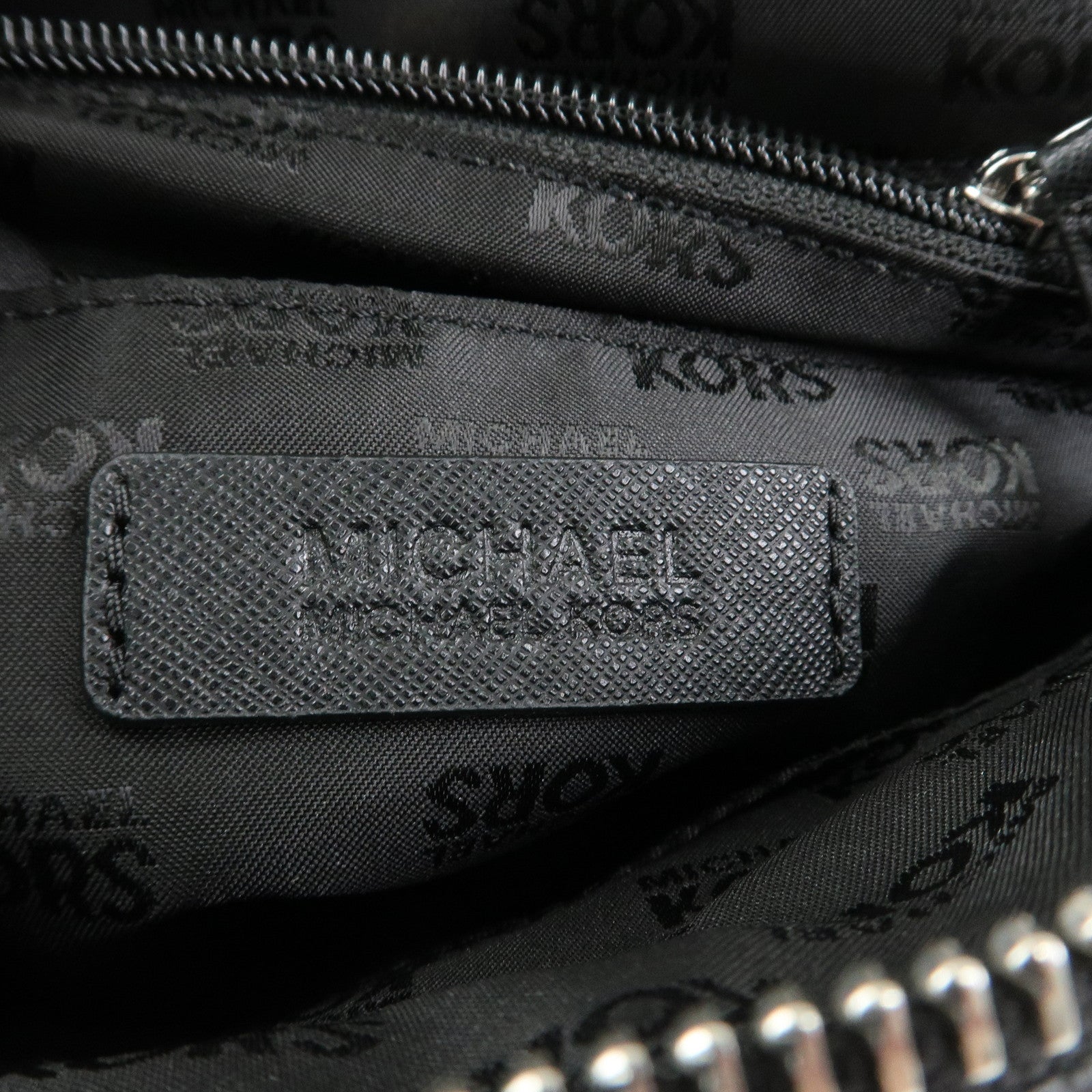 MICHAEL KORS Leather 2 Way Shoulder Bag Hand Bag Black Silver
