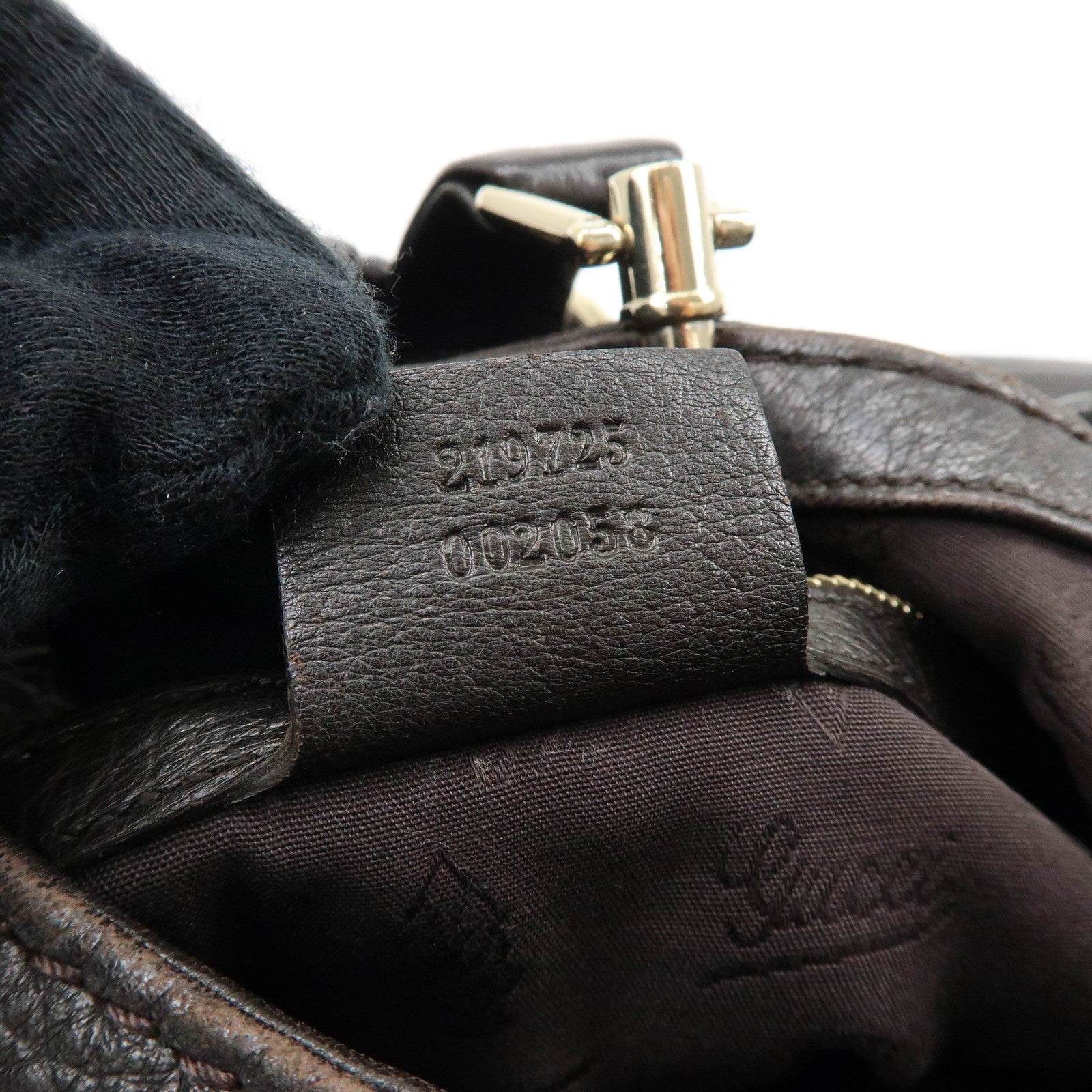 GUCCI New Jackie Leather 2Way Bag Shoulder Bag Dark Brown 219725