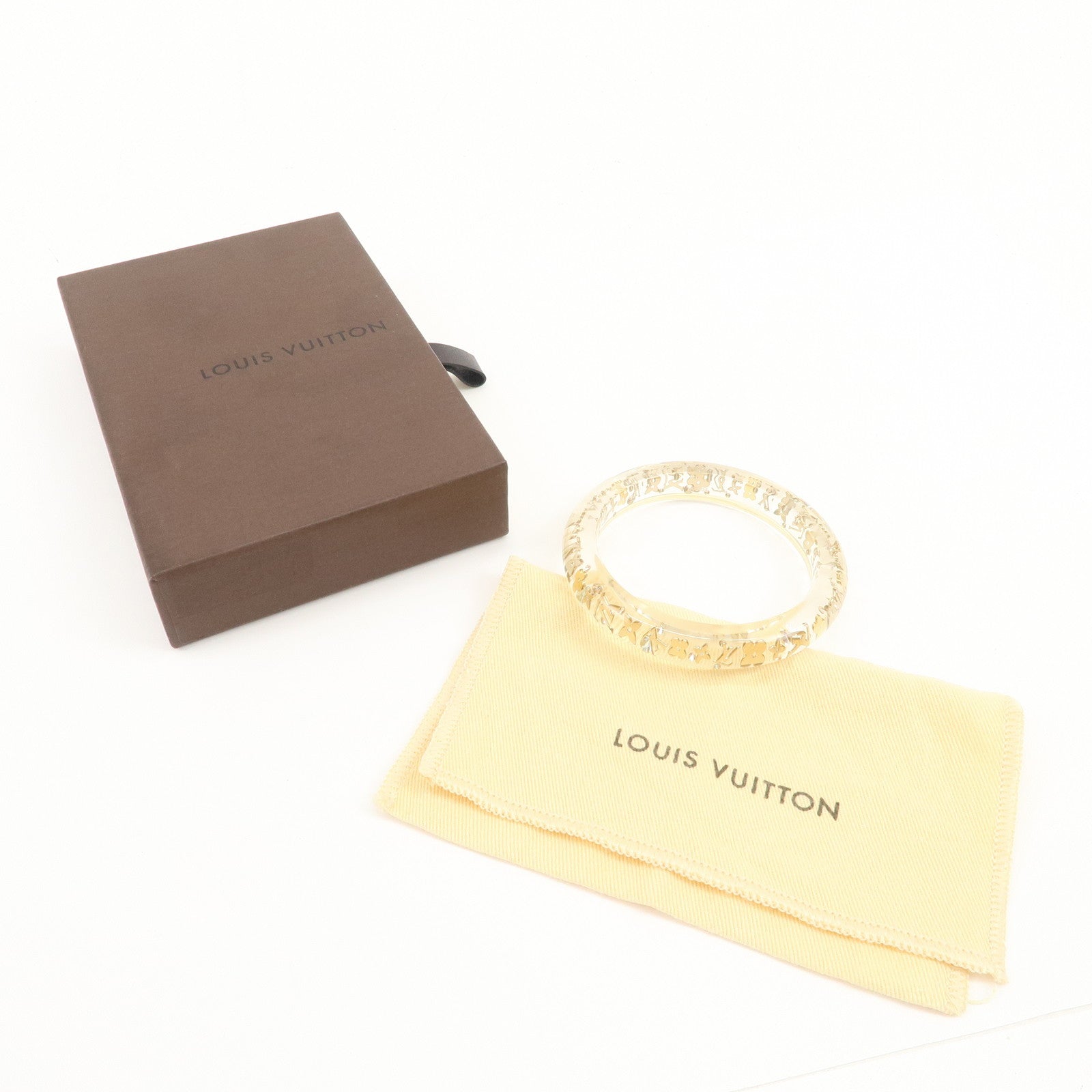 Louis Vuitton Bracelet Inclusion Bangle Clear Gold M65202