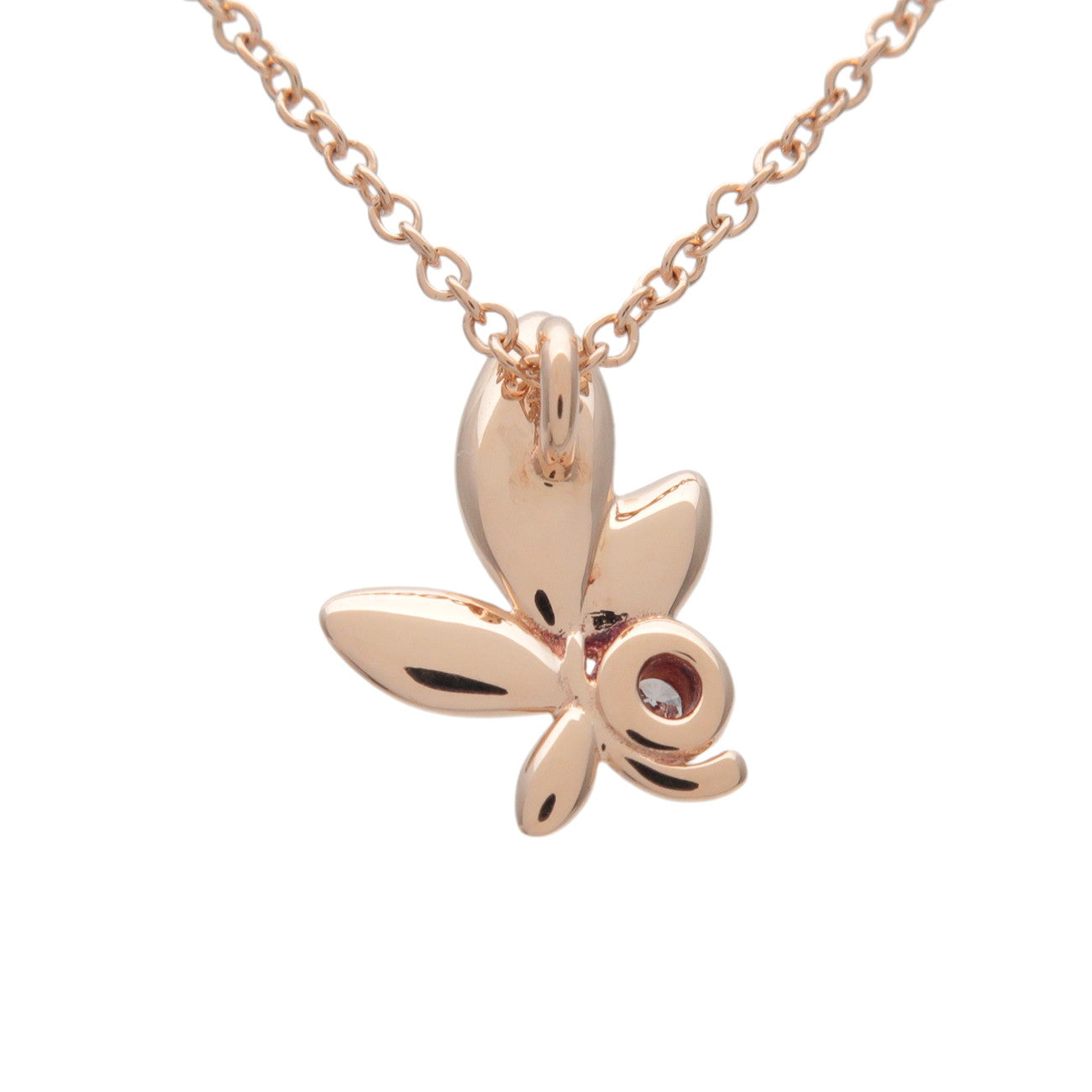 Tiffany & Co Olive Leaf 1P Diamond Necklace K18 750PG Rose Gold