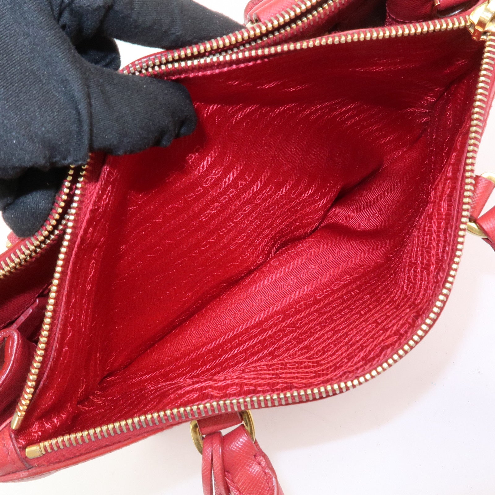PRADA Saffiano Leather Galleria 2Way Shoulder Bag Hand Bag 1BA863