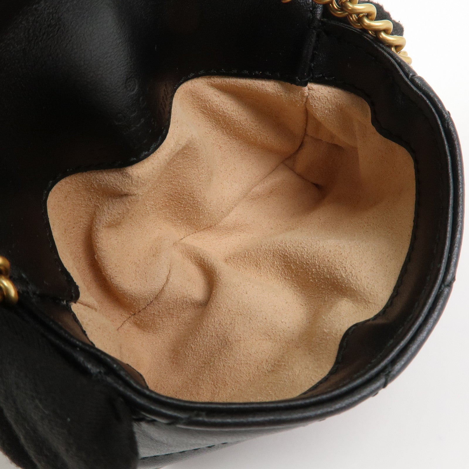 GUCCI GG Marmont Leather Chain Hand Bag Black 575161