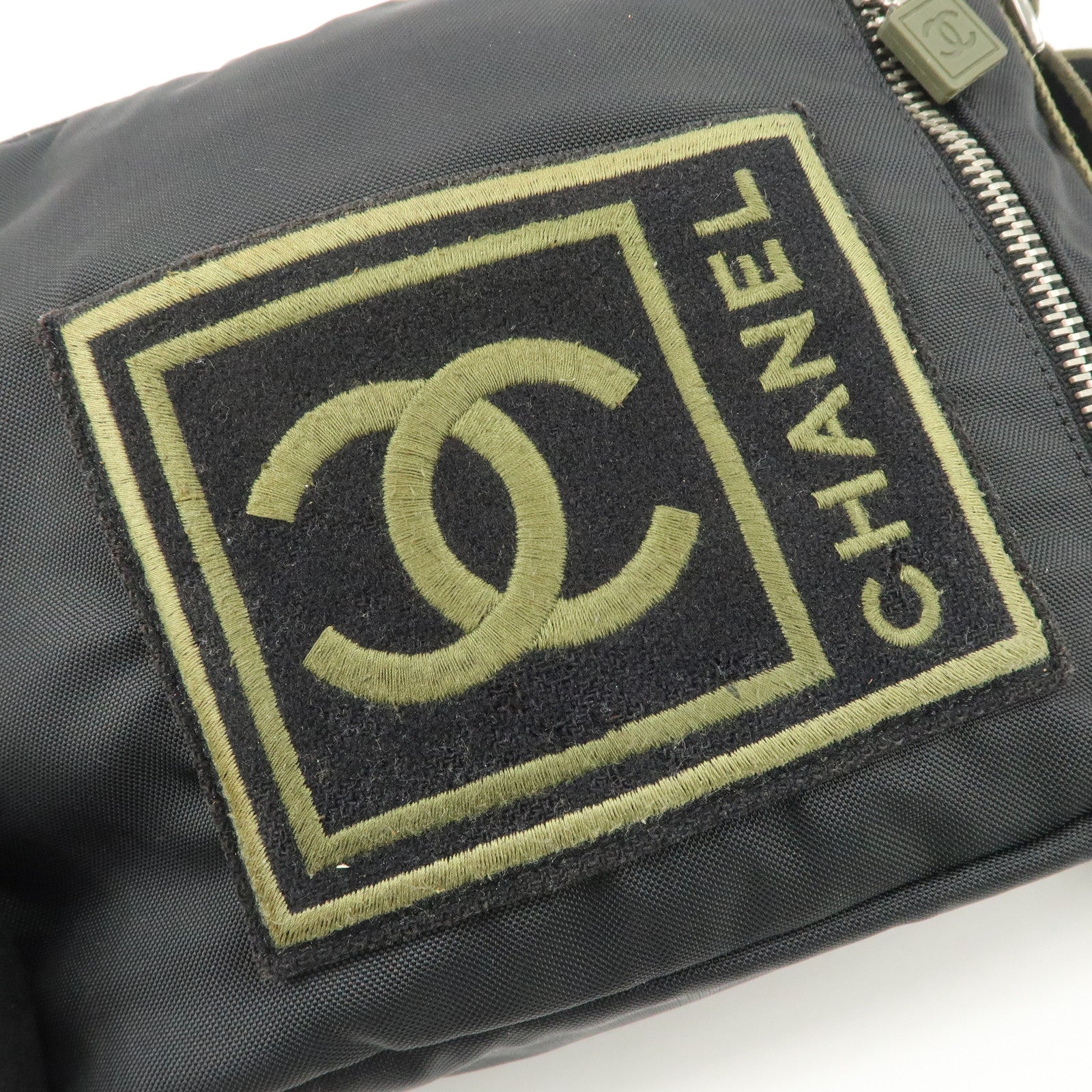 CHANEL Chanel Sports Line Nylon Shoulder Crossbody Bag Khaki 10462052 Used