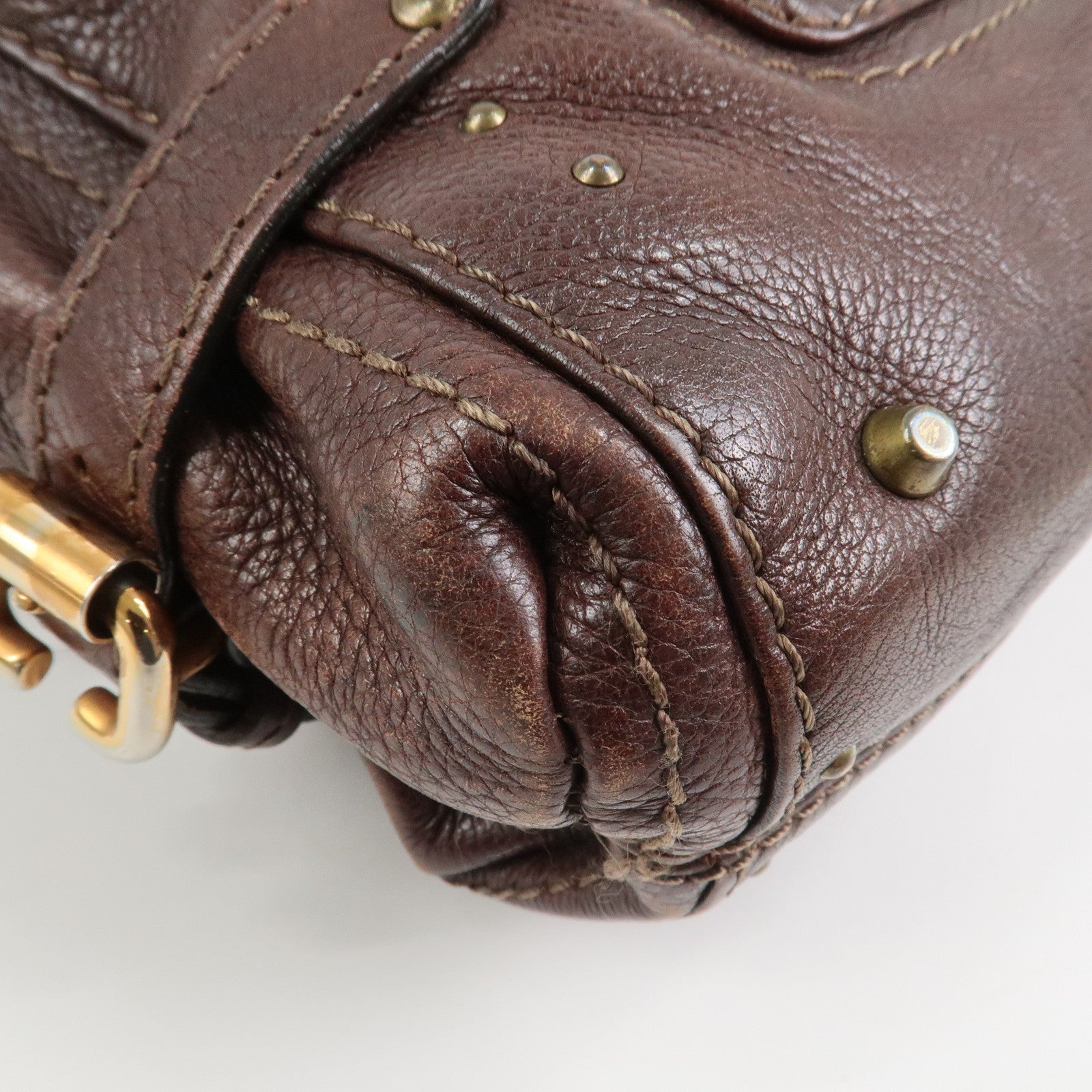 Chloe Paddington Leather Shoulder Crossbody Bag Brown