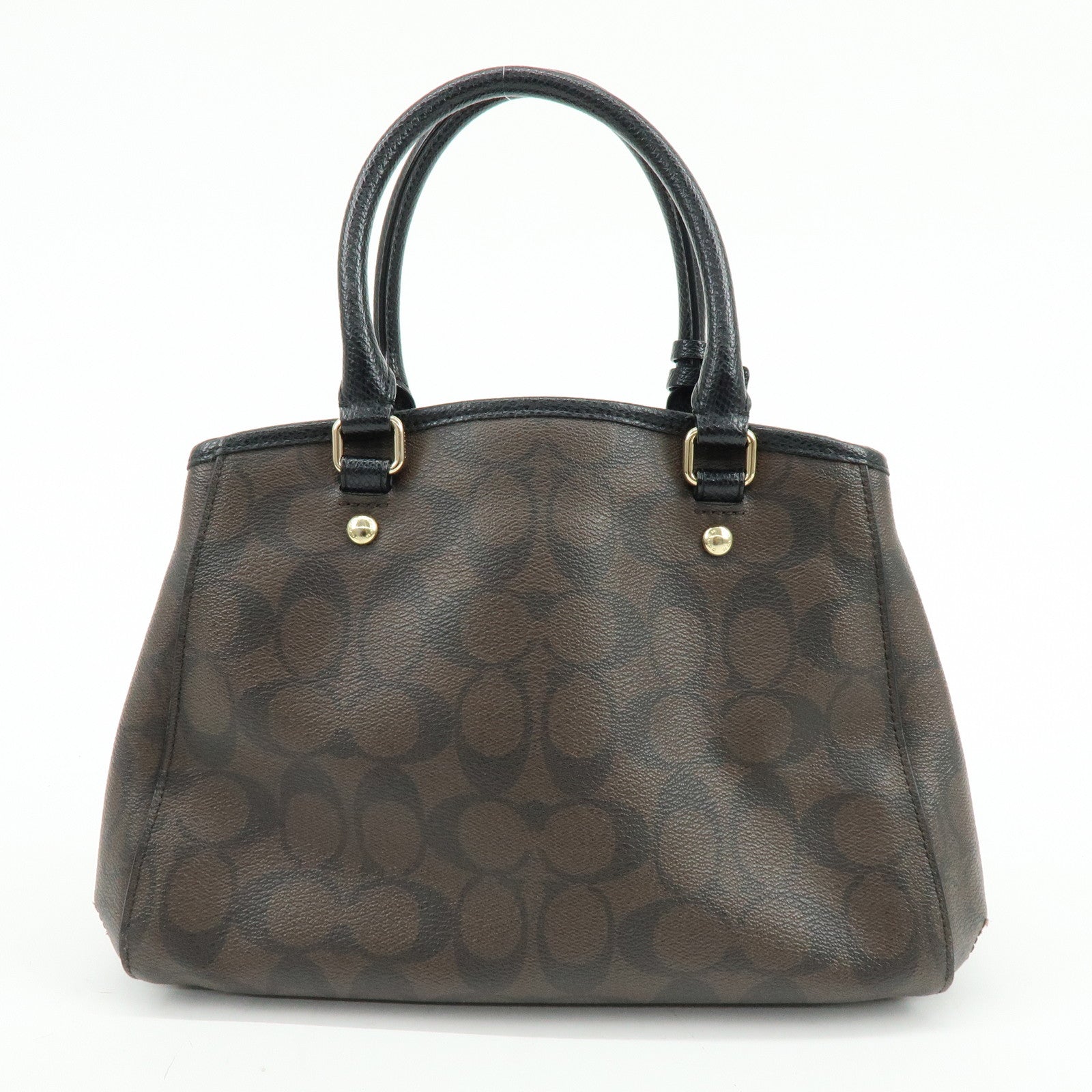 COACH Signature Margot Set of 2 PVC Leather Shoulder Hand Bag Brown