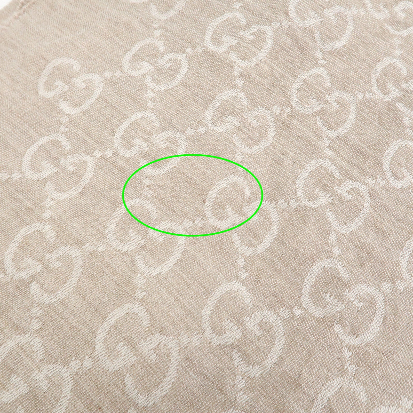 GUCCI GG Monogram Cotton Scarf Shawl 150X70 Beige