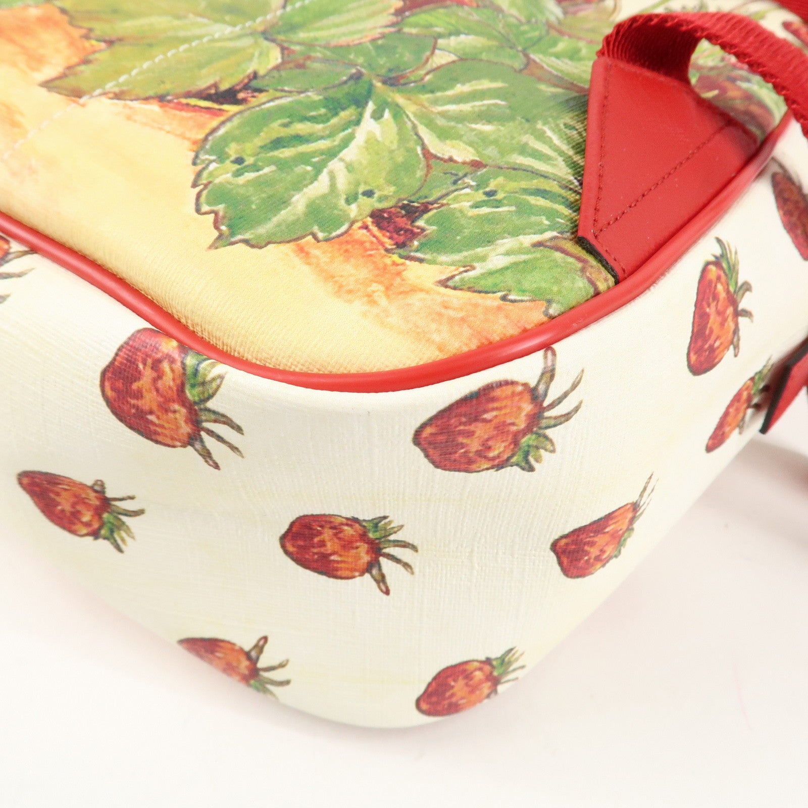 GUCCI Children's PVC Leather Back Pack Beige Red 433578 Used