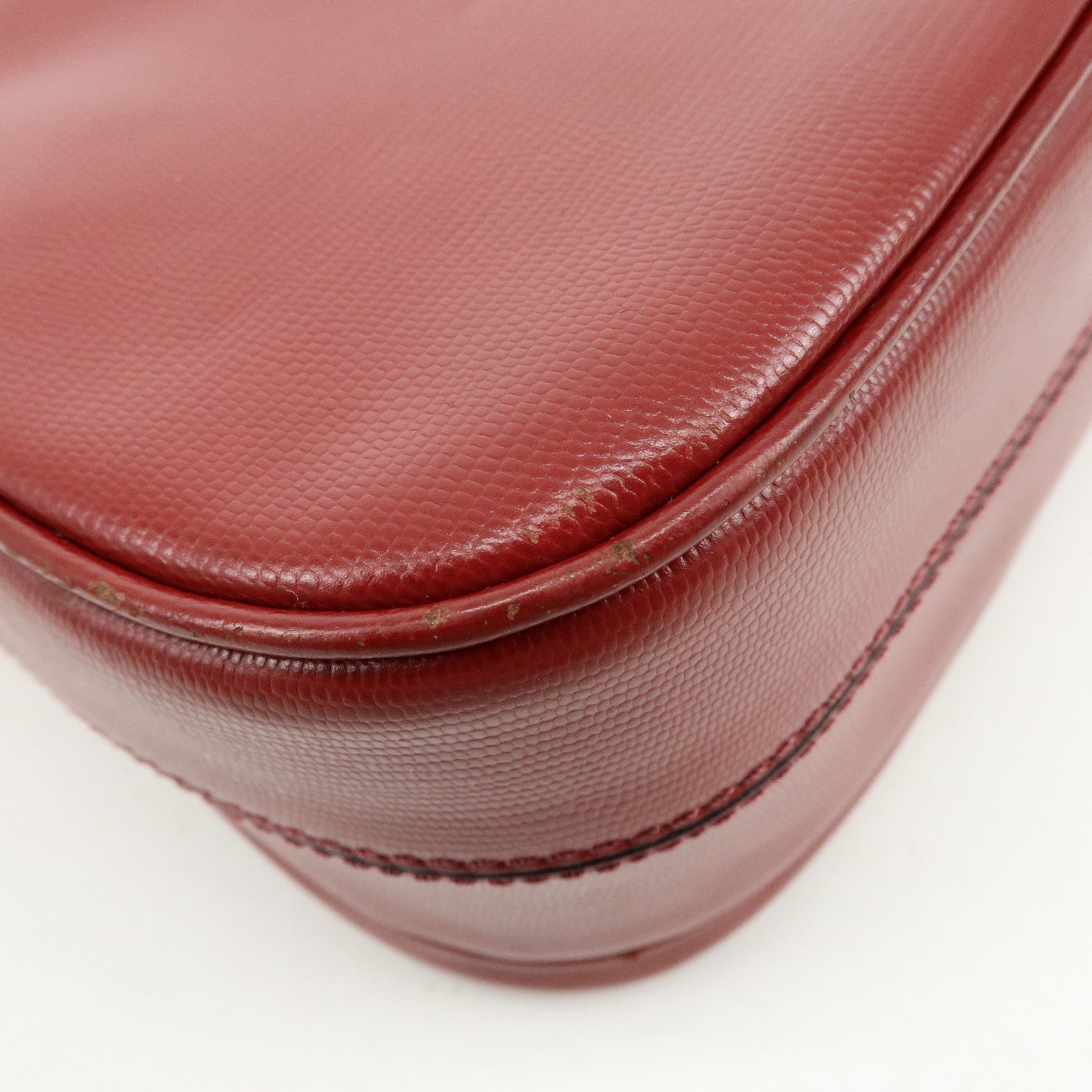 CELINE Leather 2WAY Bag Shoulder Bag Hand Bag Red