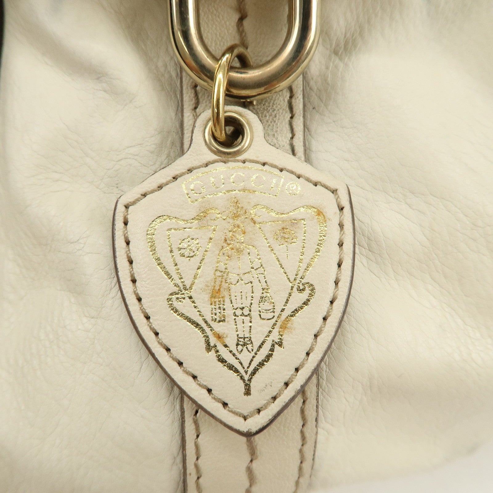 GUCCI Historia Interlocking G Leather Mini Boston Bag Ivory 181487