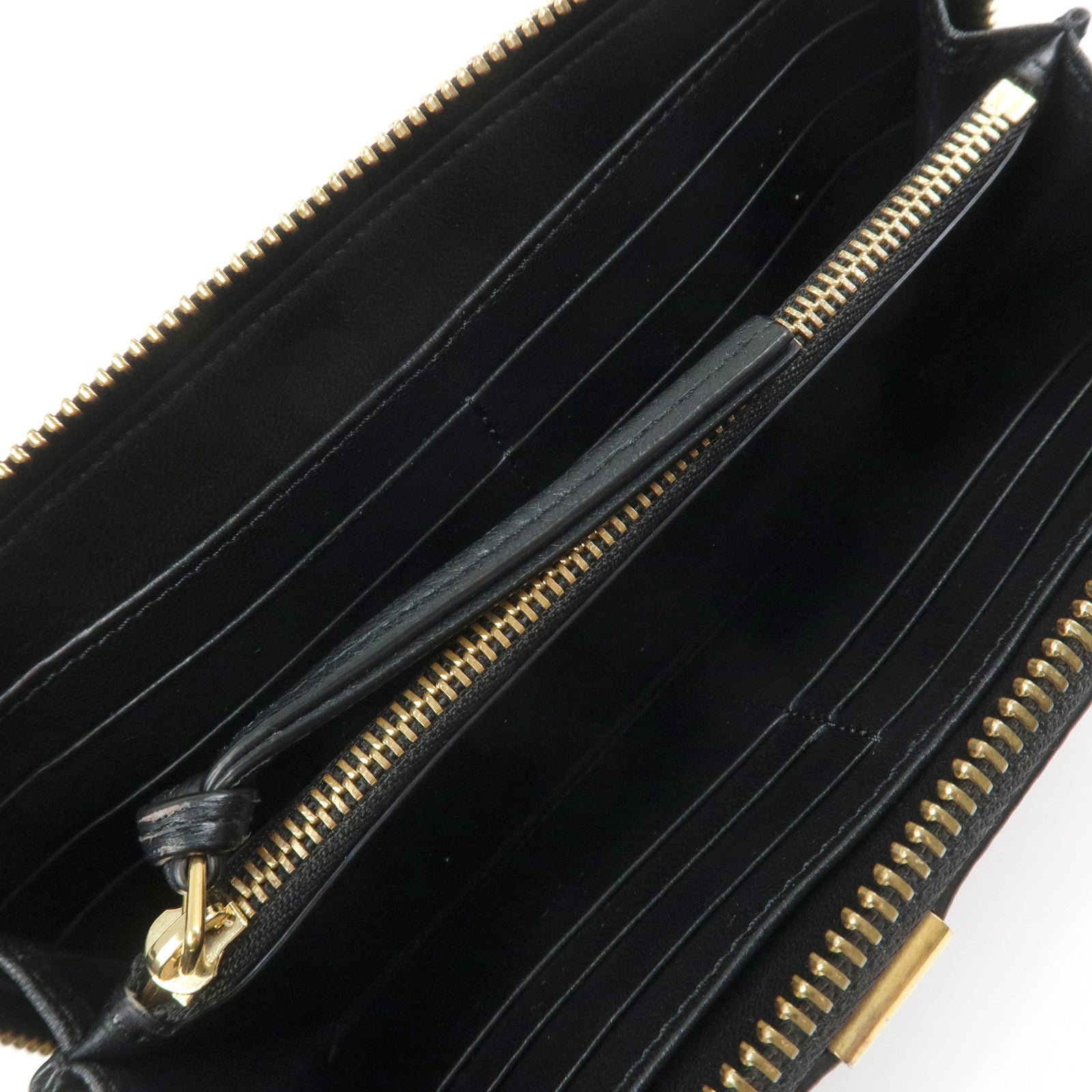 Chloe Marcie Leather Zippy Long Wallet Black