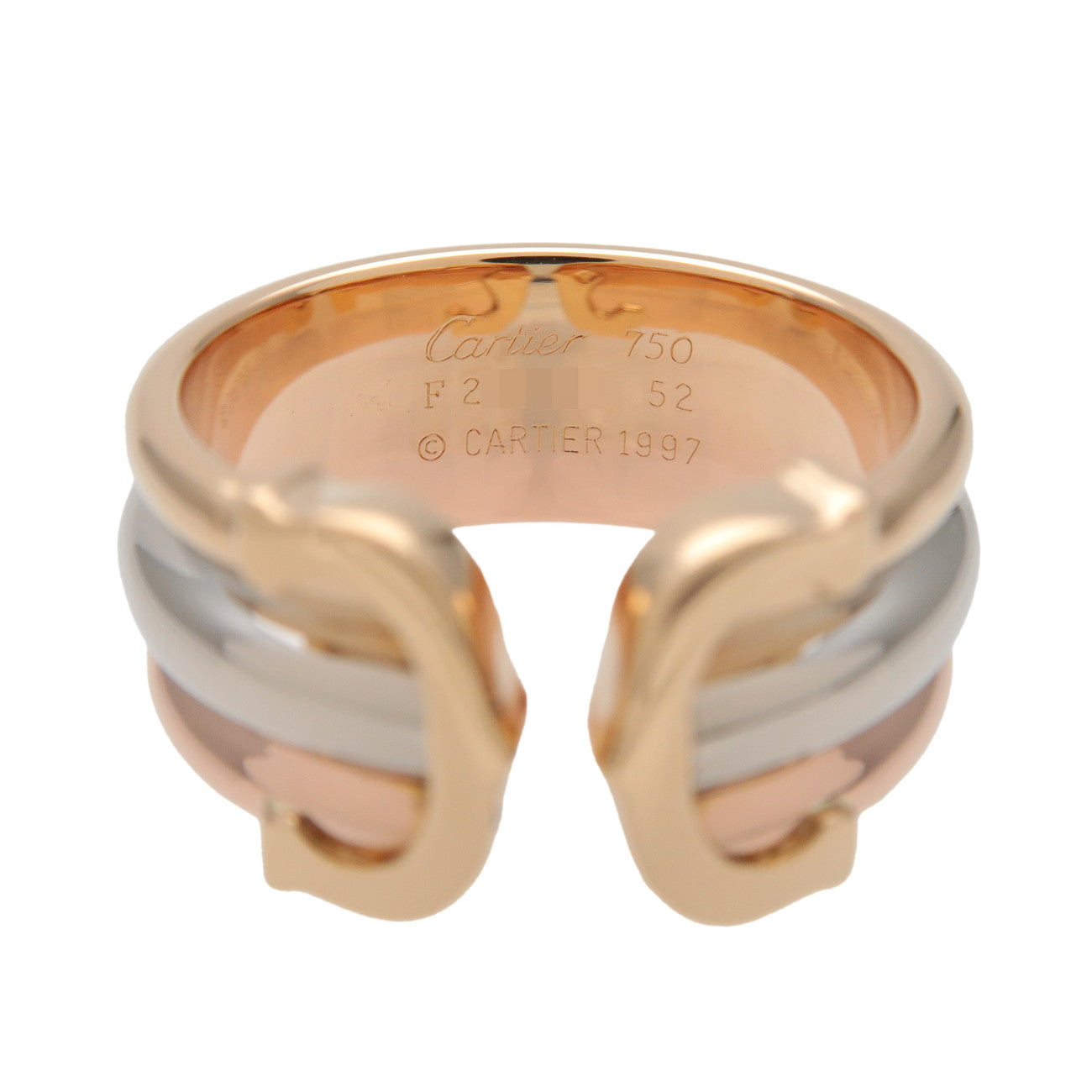Cartier 2C Trinity Ring K18 750YG/WG/PG Gold #52 US6.5 EU52 HK14
