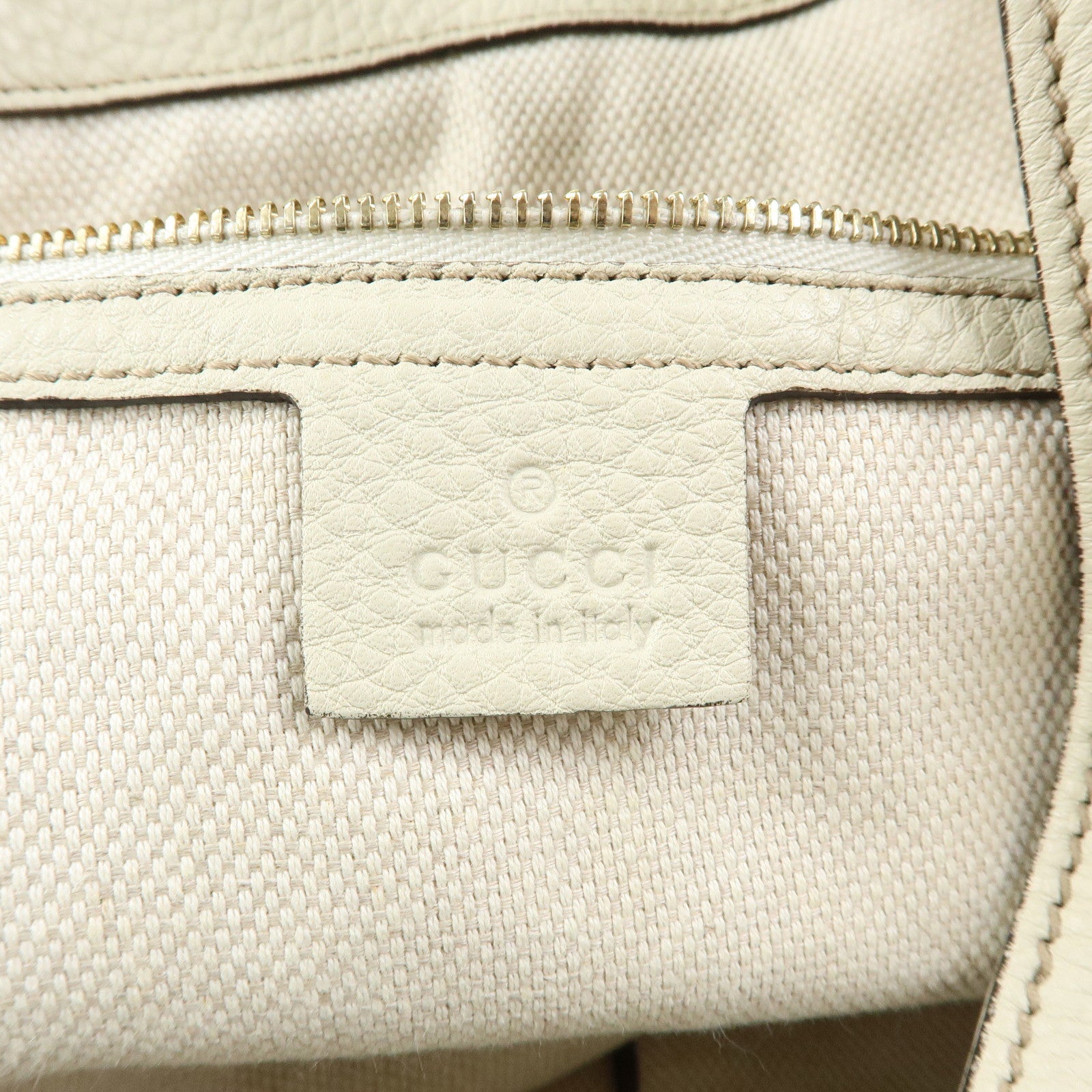 GUCCI SOHO Interlocking G Calf Leather 2Way Hand Bag Ivory 336751