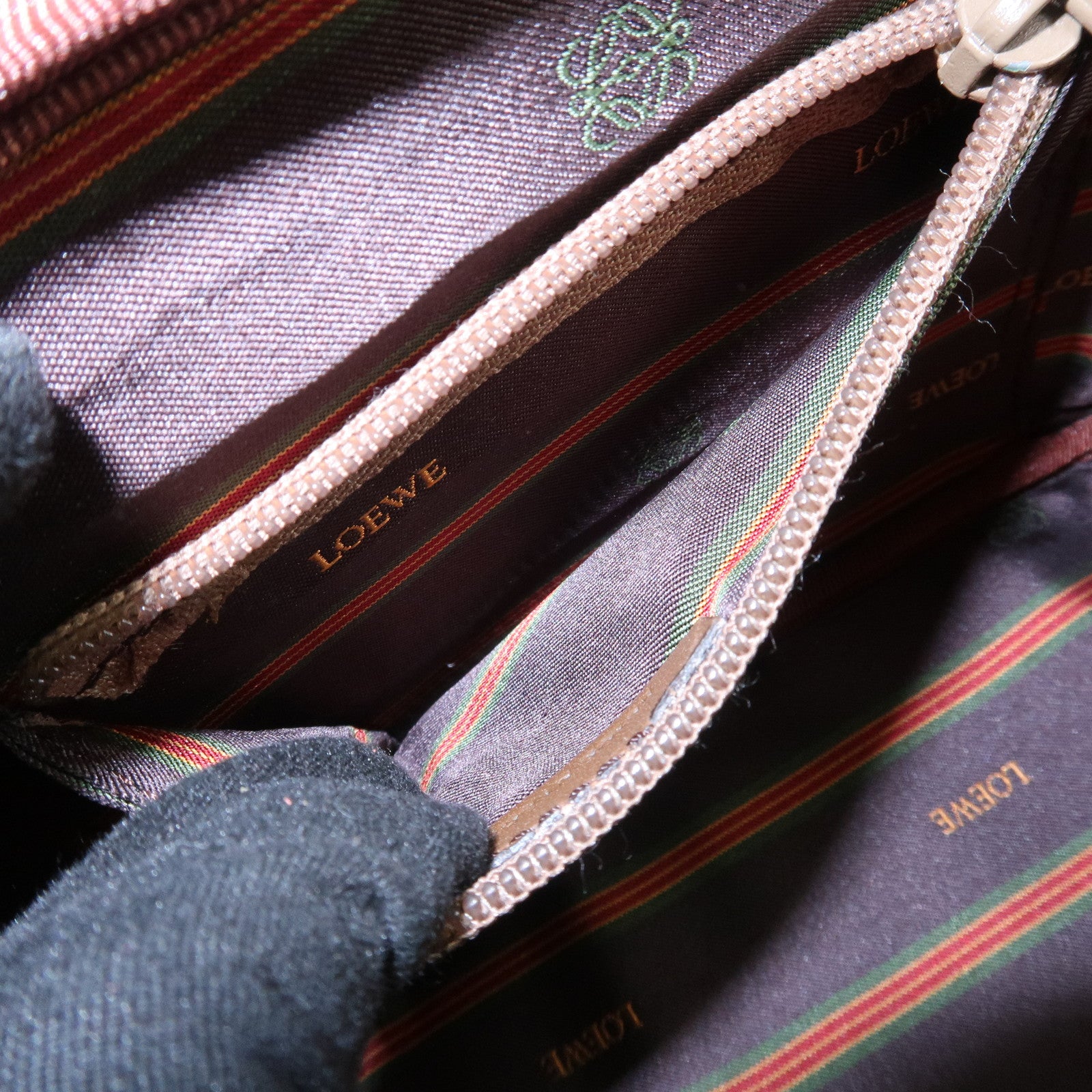 LOEWE Leather 2WAY Bag Hand Bag Shoulder Bag Brown Gold Hardware