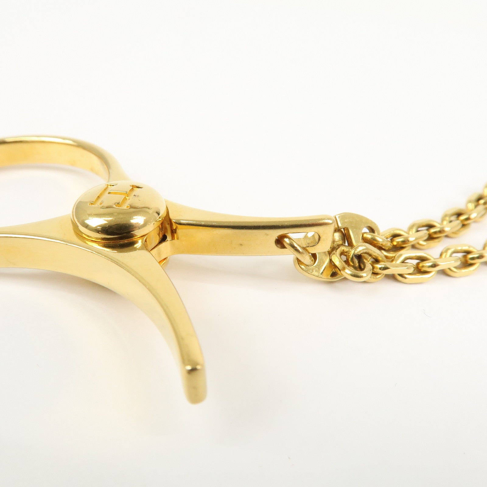 HERMES Filou Metal Glove Clip Glove Holder Gold